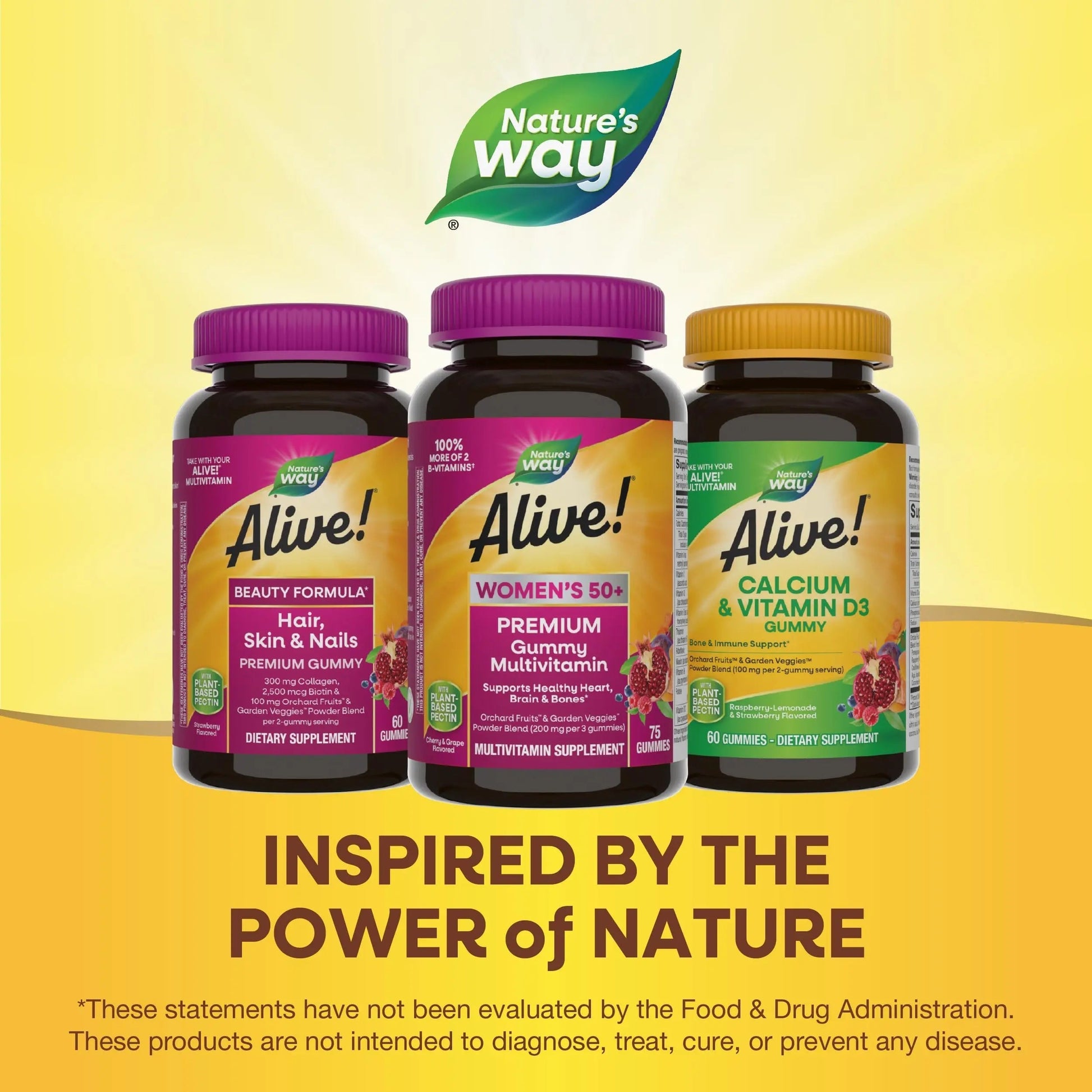 Nature’s Way Alive! Women’s 50+ Premium Gummy Multivitamin, Supports Healthy Heart, Brain & Bones*, B-Vitamins Nature's WayAu supplements