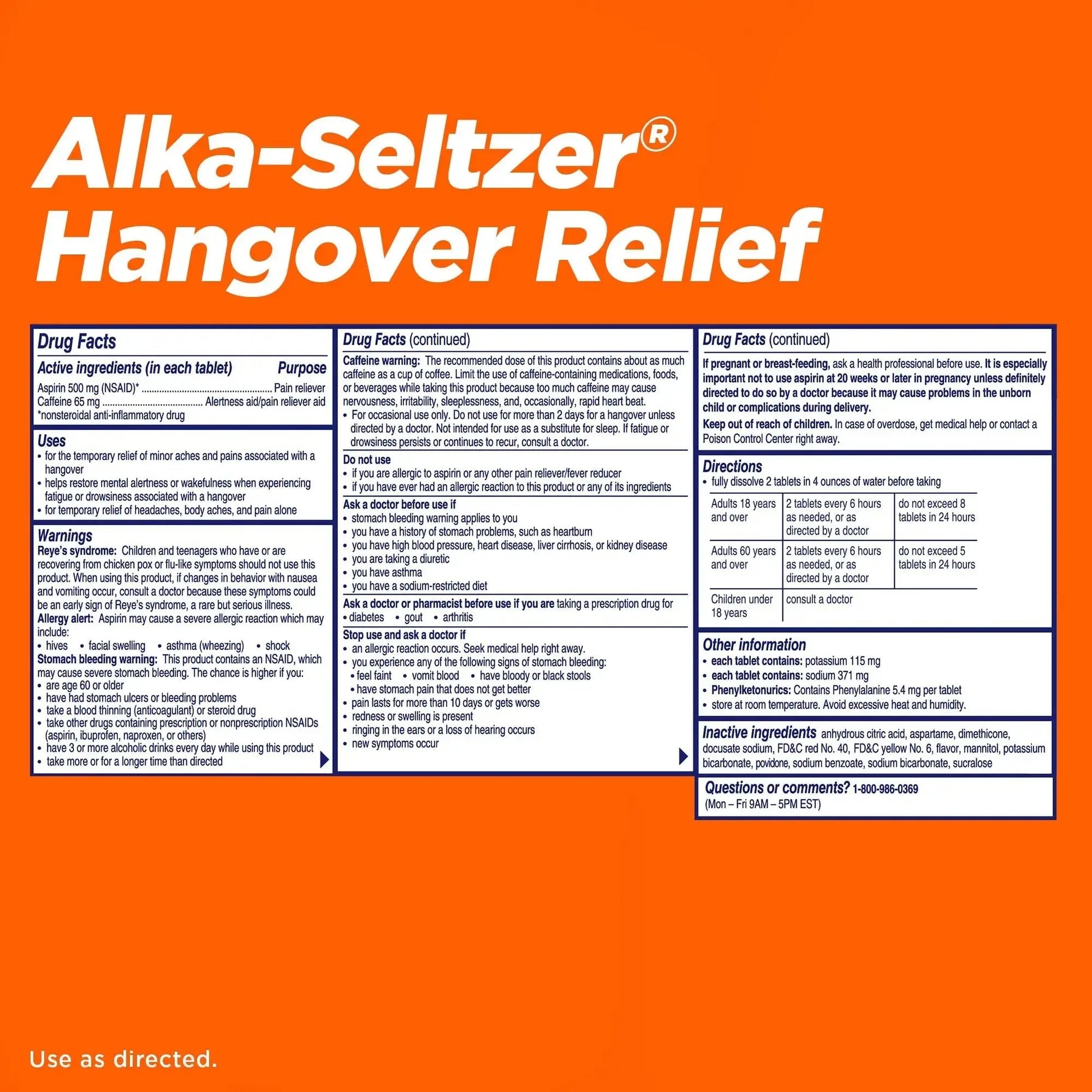 Alka-Seltzer Hangover Relief Tablets, Fast Relief Starts In About 15 Minutes for Headaches, Body Aches & Mental Fatigue, Bachelorette & Bachelor Party Packs 60 Count (3 Boxes, 20 Tablets Each) Alka-SeltzerAu supplements