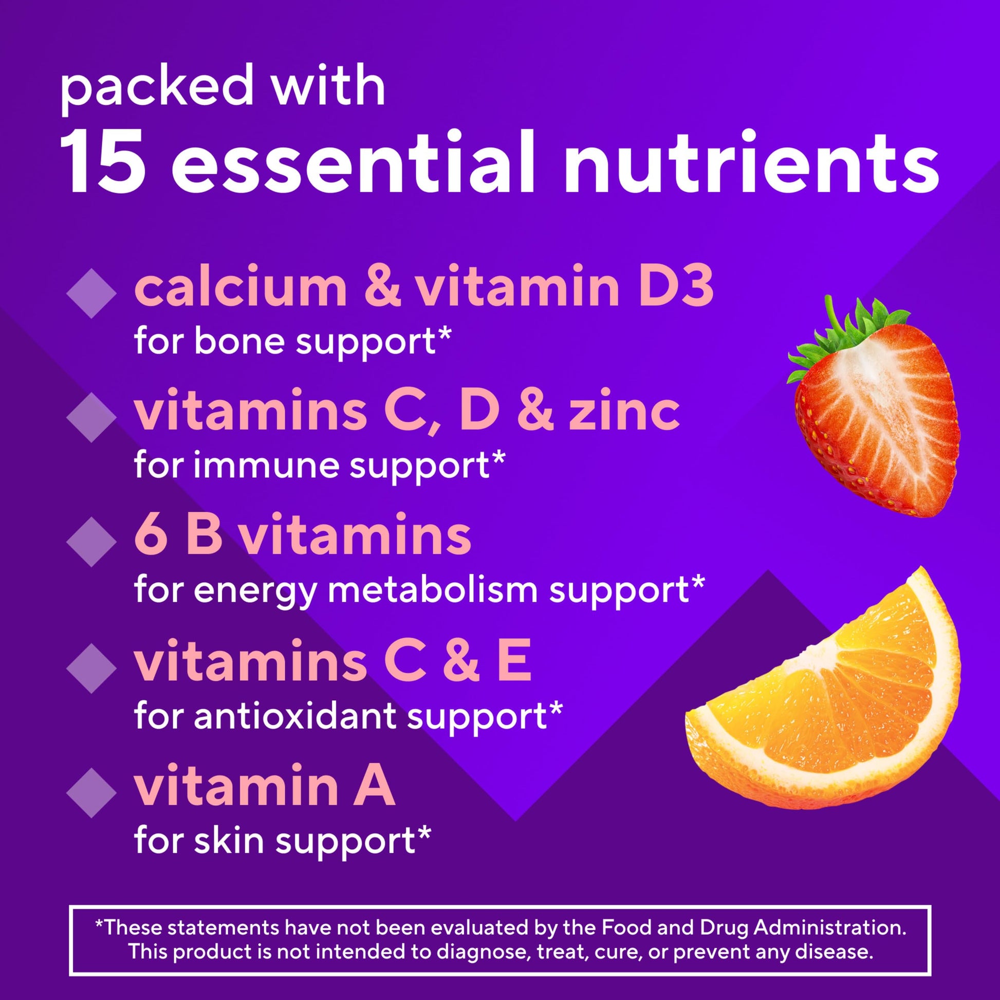 vitafusion GLP-1 Support Multivitamin, Vitamin and Mineral Blend, 15 Essential Nutrients, Citrus Berry Flavor, 90 Count, 45 Day Supply  VitafusionAu supplements
