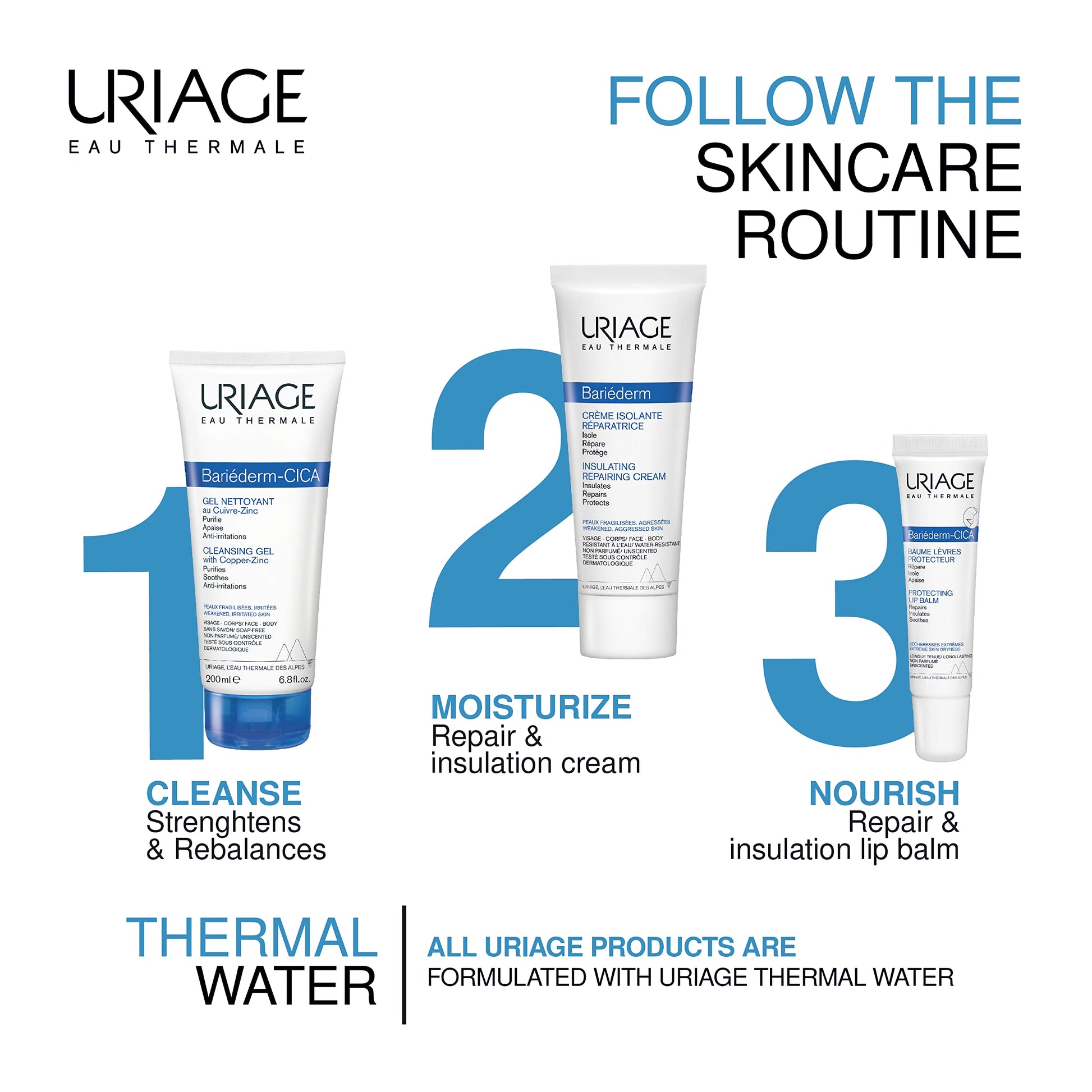 URIAGE Bariederm Insulating Repairing Cream 2.5 fl.oz. | Skin Regenerating Moisturizer UriageUS supplements