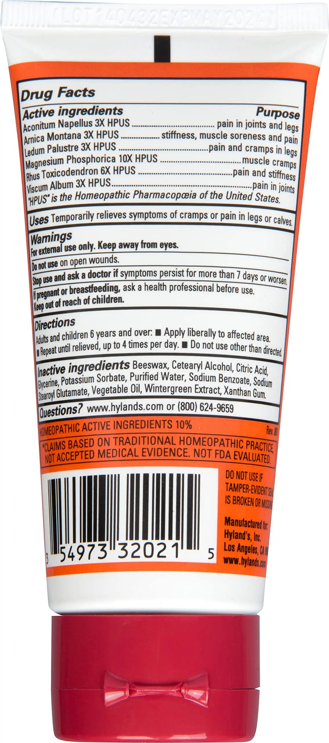 Hyland's Leg Cramps Ointment, Arnica Gel Leg Cramp Relief, 2.5 oz (Pack of 3) Hyland'sAu supplements