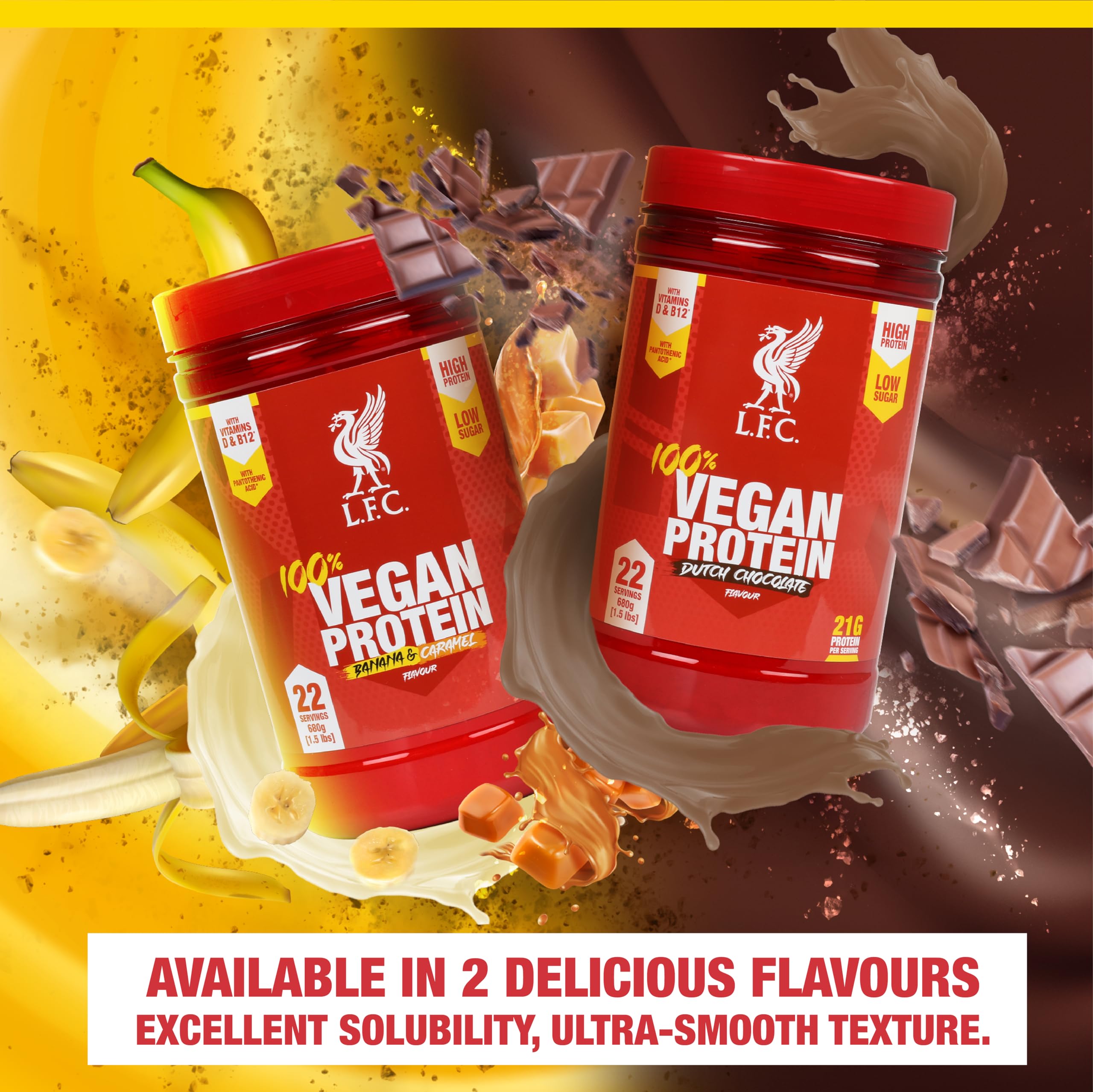 LFC Vegan Protein Powder Banana Caramel Flavour 680g 100% Vegan Protein Powder 21g High Protein, Vector ConsumerAu supplements