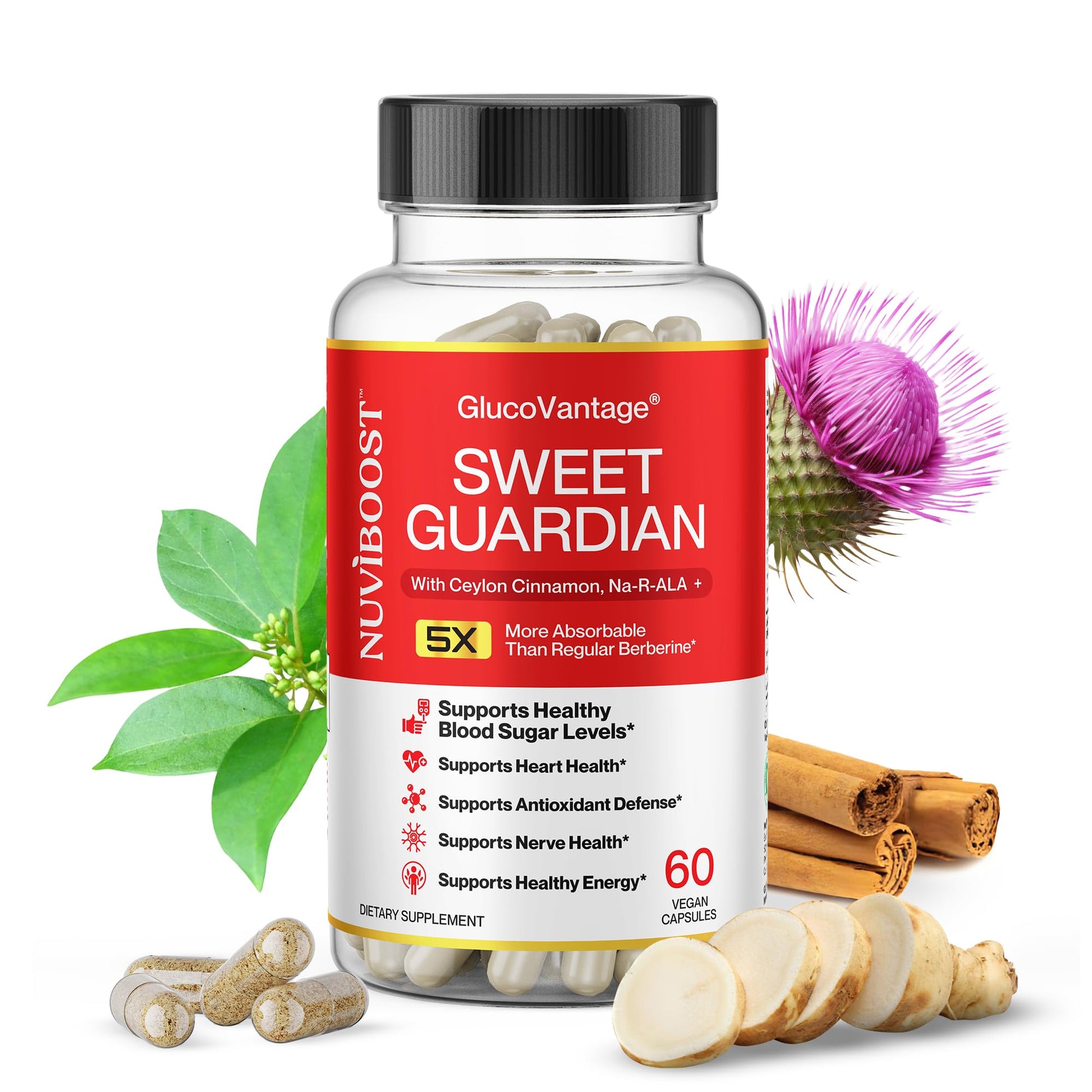 NUVIBOOST Super Dihydroberberine (GlucoVantage®) 200mg with Ceylon Cinnamon, Alpha Lipoic Acid, Selenium, Gymnema Sylvestre, Benfotiamine and Others for Overall Immunity. NUVIBOOSTAu supplements