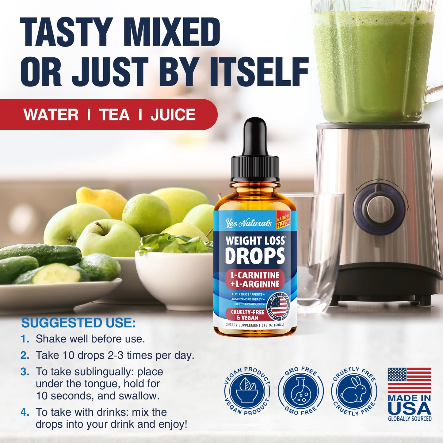 YES NATURALS! Weight Loss Drops - Natural Metabolism Booster & Appetite YES NATURALS!US supplements