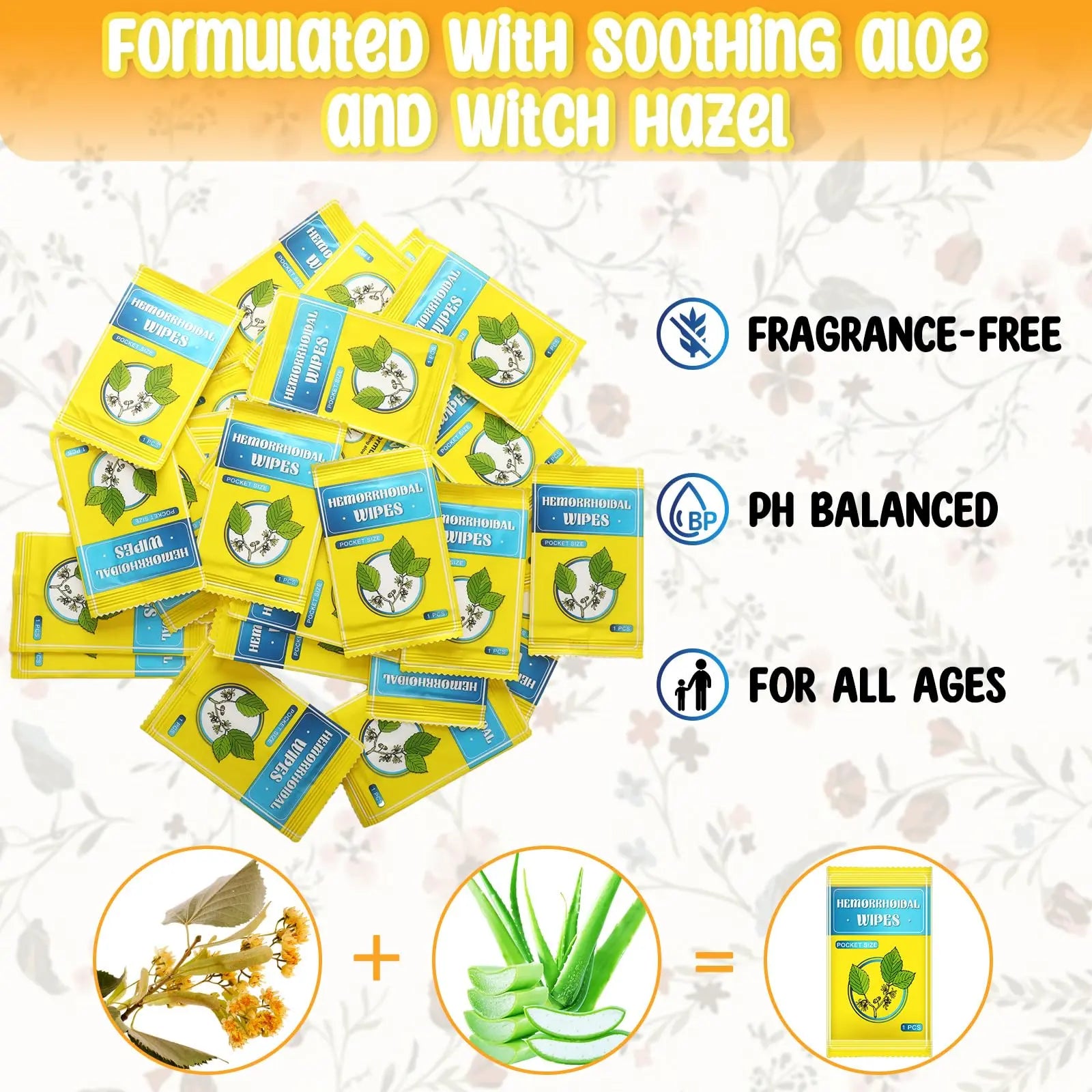 Timgle 300 Counts Individual Packing Hemorrhoid Wipes Witch Hazel Wipes for Butt Hemorrhoidal and Relief Swelling Pain Burning Itching Numbing, 5.5 x 7 Inch TimgleAu supplements