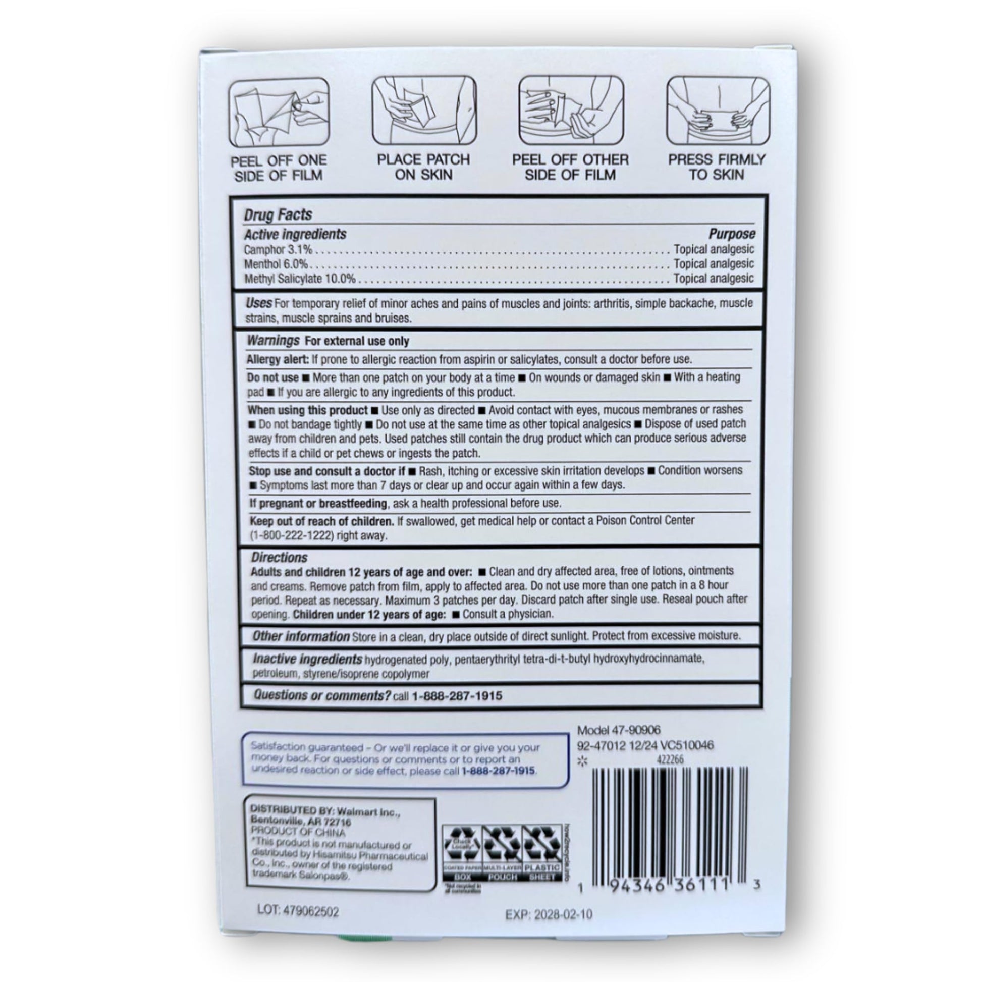 FUSION SHOP STORE Smart choices, meaningful life! Topical Patch with Menthol, Camphor, Methyl salycilate, 6 Count (Pack of 15) FUSION SHOP STORE Smart choices, meaningful life!Au supplements