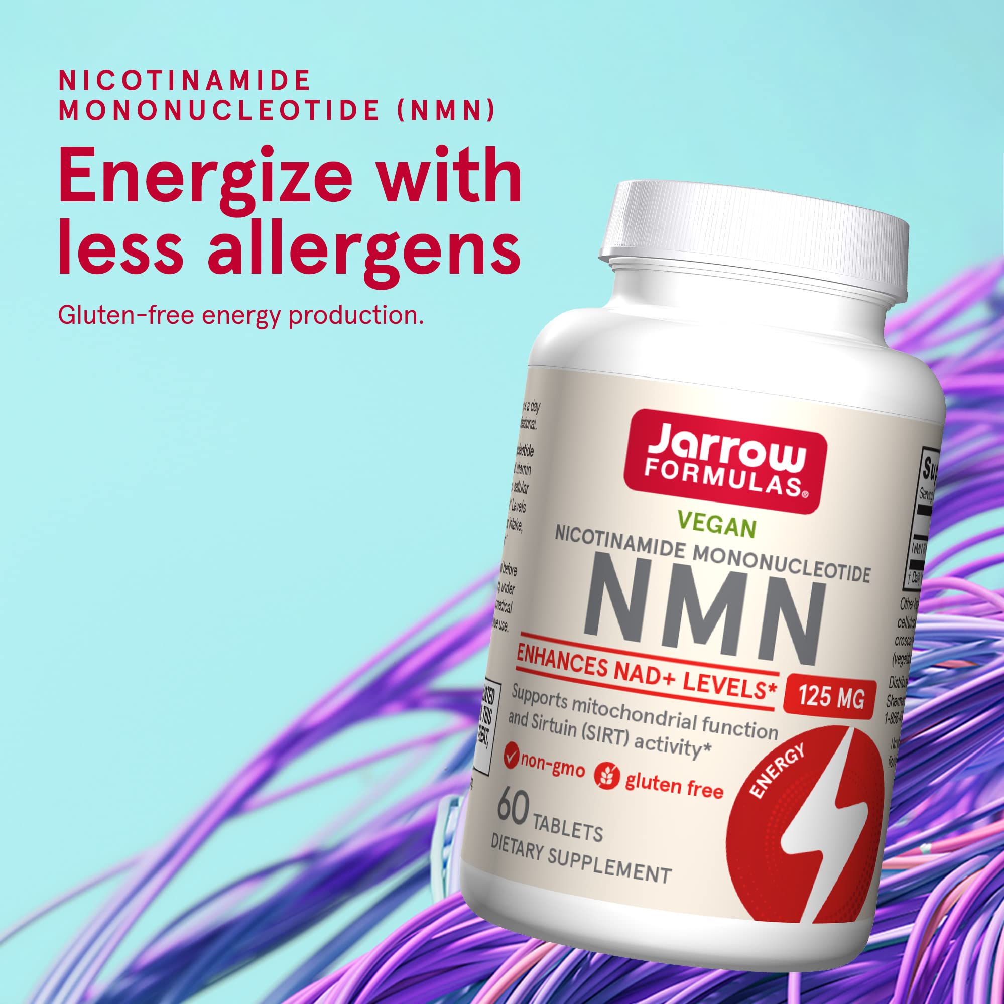 Jarrow Formulas Nicotinamide Mononucleotide (NMN) - 60 Tablets - Supports Energy Production - Dietary Supplement - Vegan, Gluten Free, Non-GMO - 60 Servings (Packaging May Vary) Jarrow FormulasAu supplements