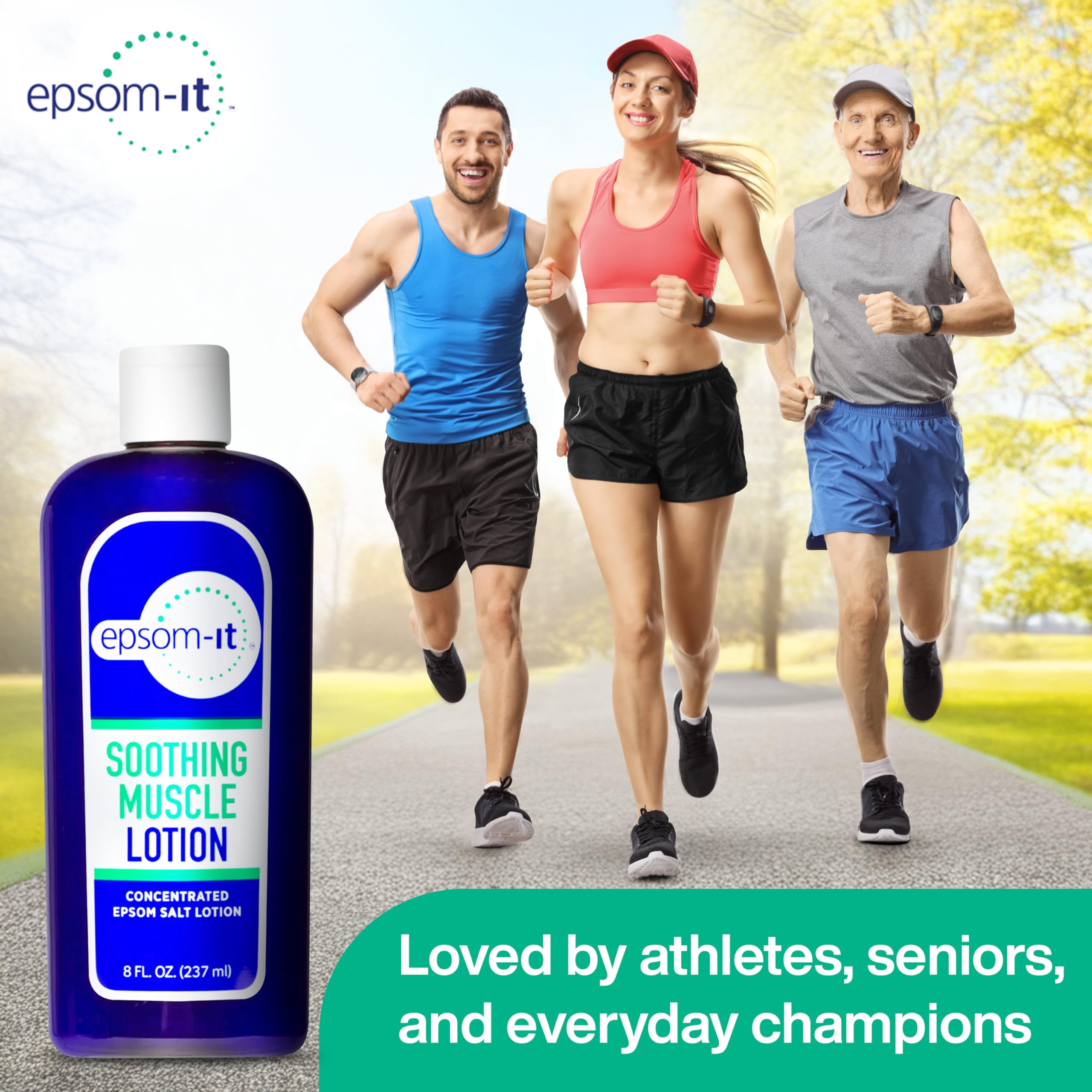 Epsom-It Soothing Muscle Magnesium Lotion – Epsom Salt Topical Cream with Arnica and Magnesium Sulfate - Designed for Muscle Stiffness, Leg Cramps, Feet, Knees and Achy Feet - 8.0 oz EPSOM-ITAu supplements