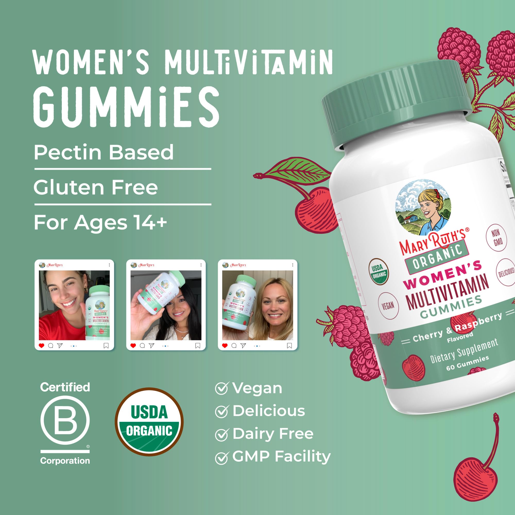 MaryRuth Organics Multivitamin for Women 14 | Women's Multivitamin Gummies for Immune Support| Skin Health | MaryRuth OrganicsAu supplements