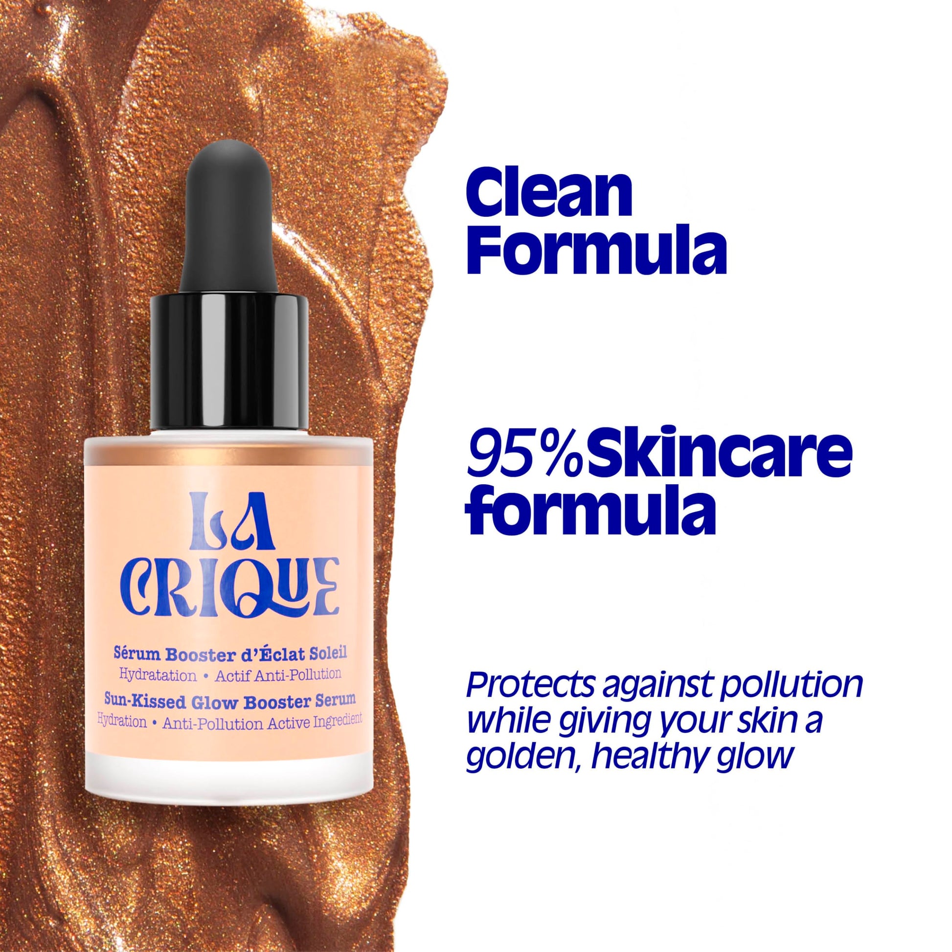 La Crique Bronzing Face Serum - Hydrating Bronzing Drops with Hyaluronic Acid & Anti-Pollution Protection - Natural Sun-Kissed Glow for All Skin Types - Vegan Friendly, Clean Beauty - 1 fl oz LA CRIQUEAu supplements