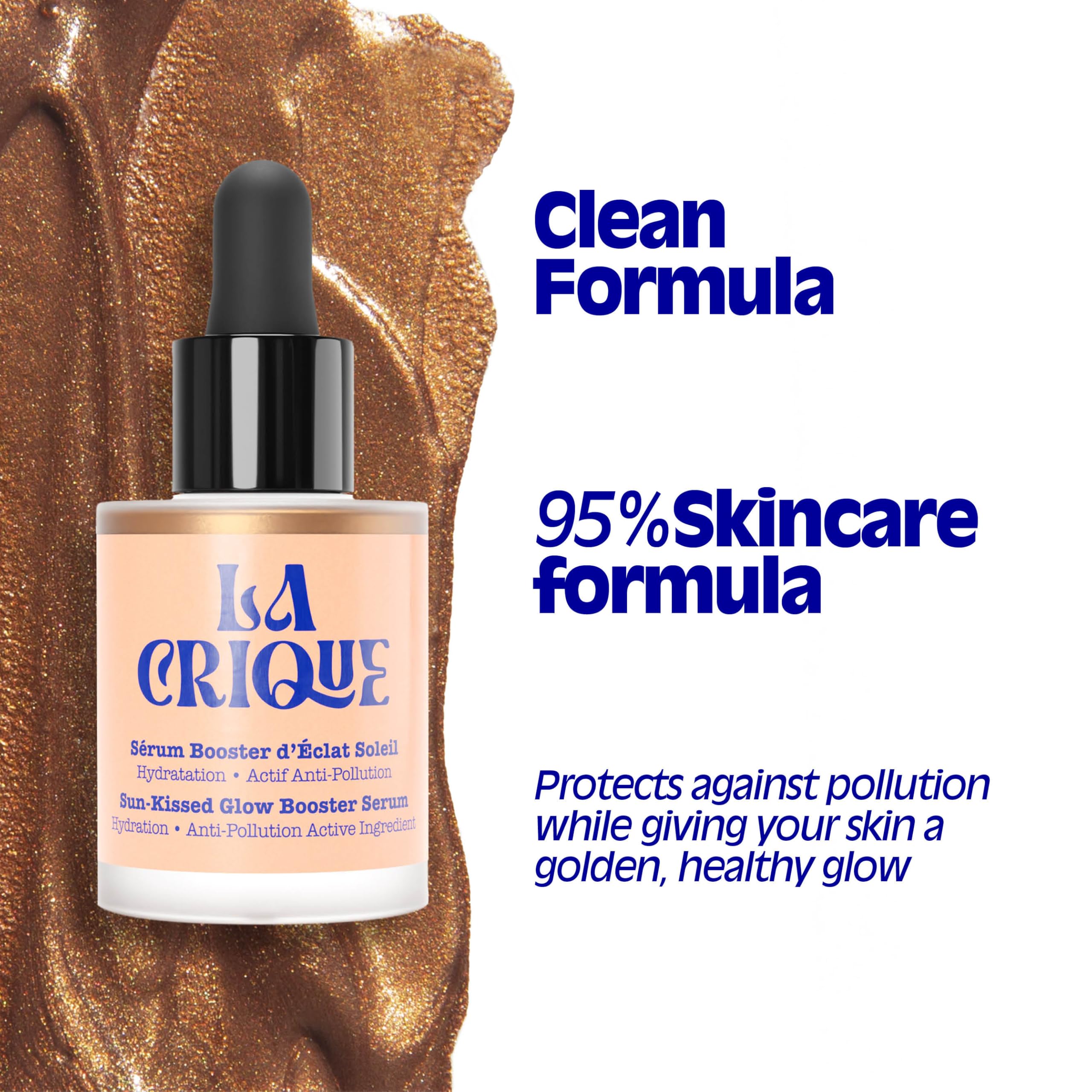 La Crique Bronzing Face Serum - Hydrating Bronzing Drops with Hyaluronic Acid & Anti-Pollution Protection - Natural Sun-Kissed Glow for All Skin Types - Vegan Friendly, Clean Beauty - 1 fl oz LA CRIQUEAu supplements