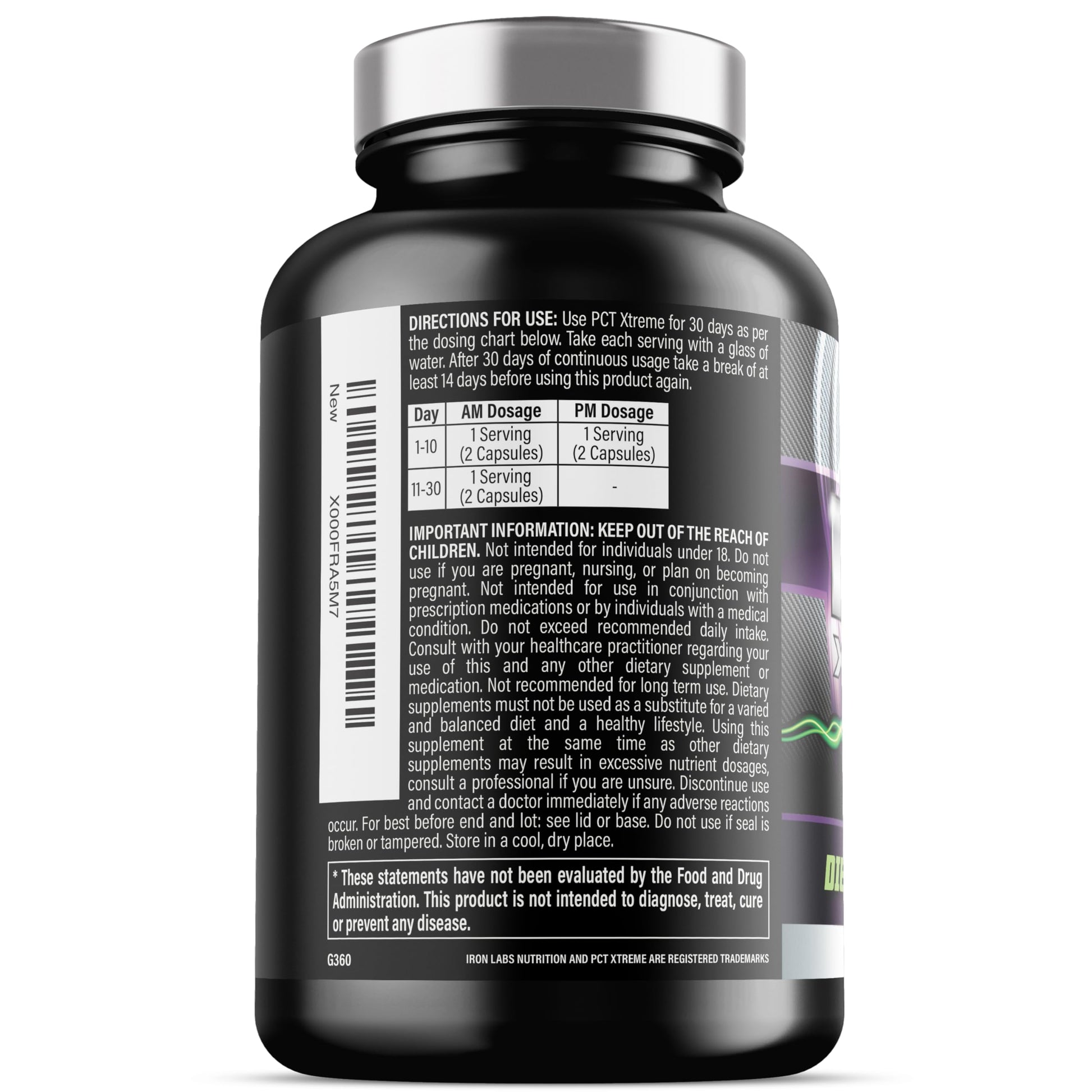 Iron Labs Nutrition PCT Xtreme - PCT Supplement for Men - 30 Day Course - Post Cycle Support Booster (80 Capsules) Iron Labs NutritionAu supplements