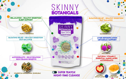 Skinny Botanicals Evening Detox Tea for Body Cleanse All Natural - Laxative-Free Skinny BotanicalsUS supplements