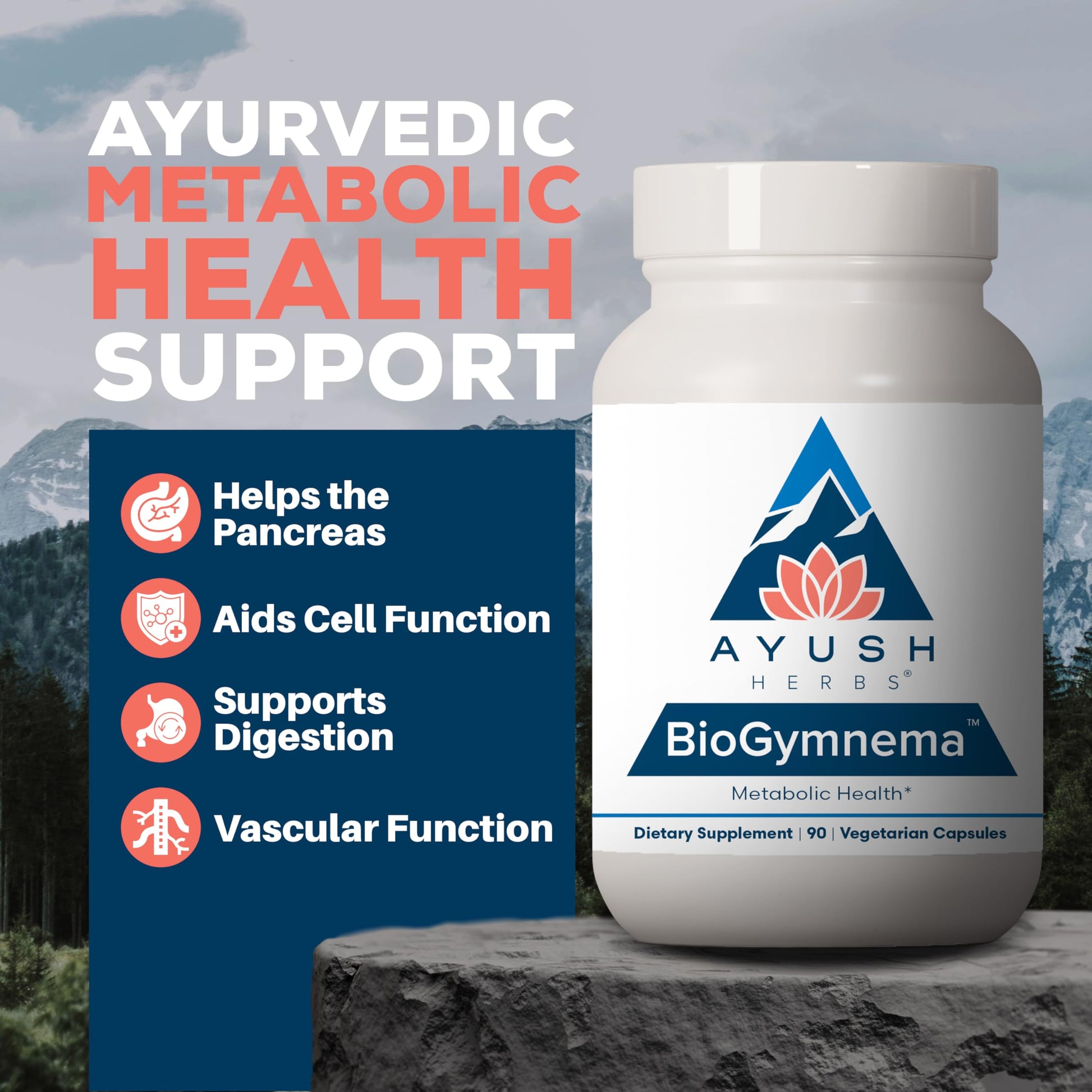 Ayush Herbs BioGymnema - Metabolic Vitamin & Herb Blend, Metabolic Health Supplement for Women & Men with Biotin, Berberine, Bitter Melon & Gymnema, Nutrient Support - 90 Servings Ayush HerbsAu supplements