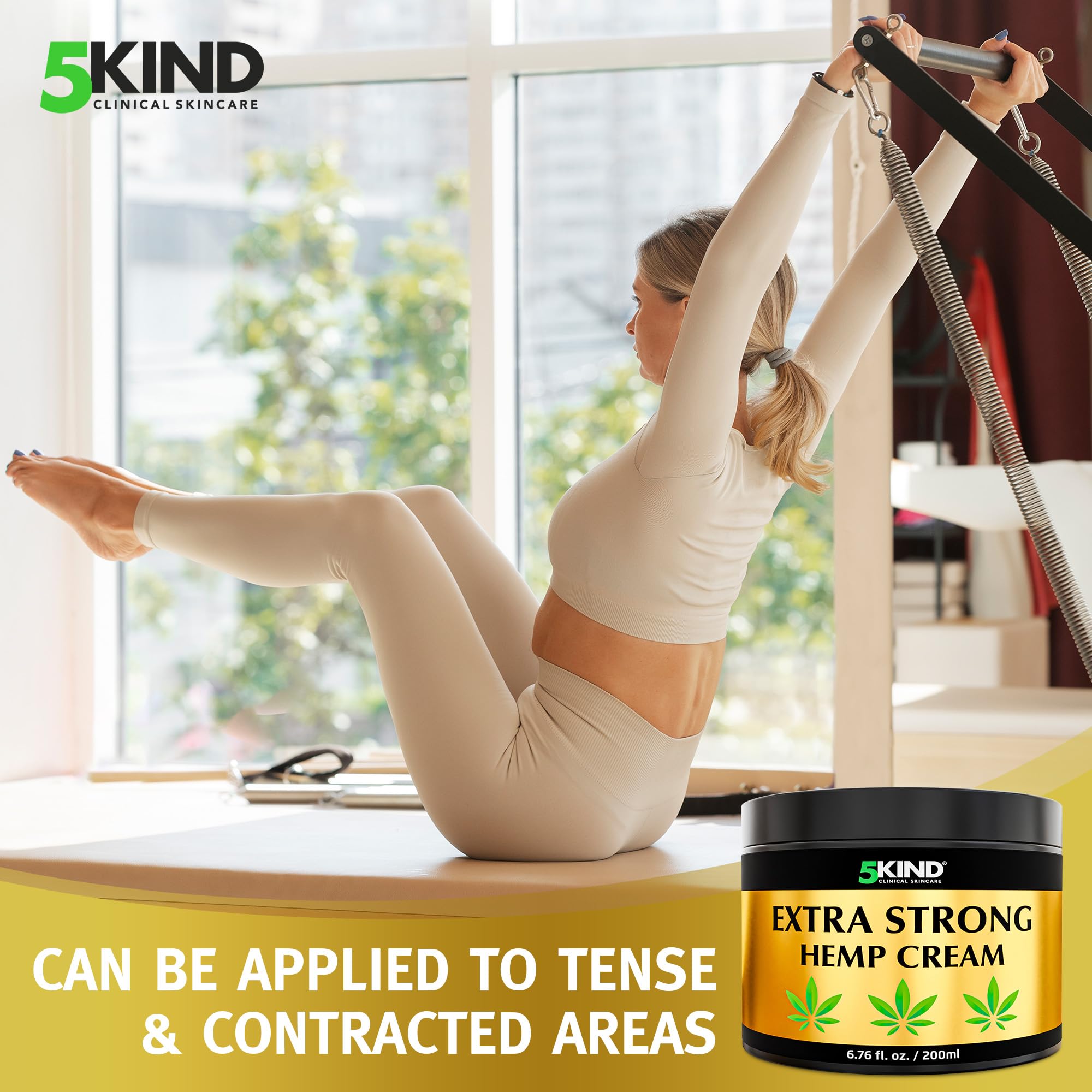5kind Extra Strong Hemp Cream 6.76 fl oz - Maximum Strength - Natural Topical Cream - Muscle Rub for Lower Back, Joints, Neck, Knees, Shoulders 5kind clinical skincareAu supplements