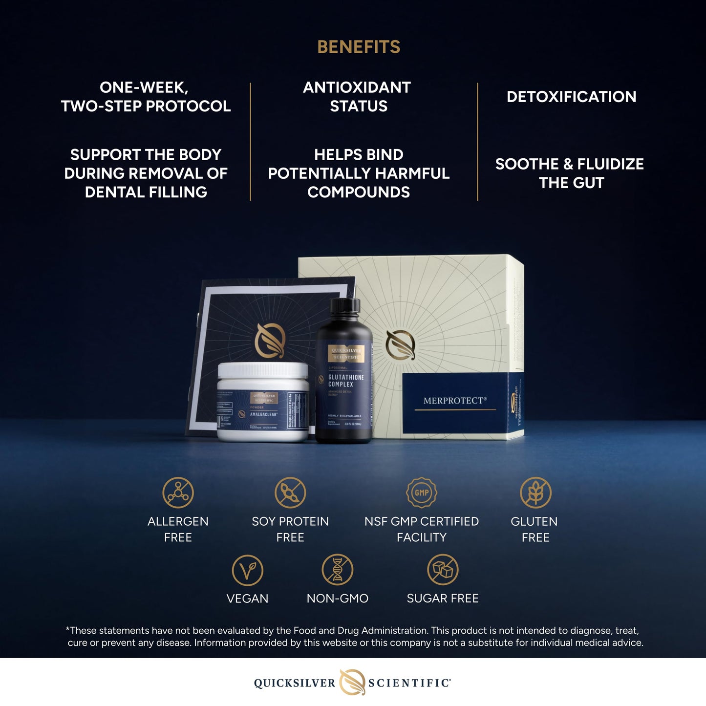 Quicksilver Scientific MerProtect Protocol - 2-Product Liver + GI Cleanse, Liposomal Glutathione Complex Supplement, Cleansing Support with Milk Thistle (2 Piece Kit with Program) Quicksilver ScientificUS supplements