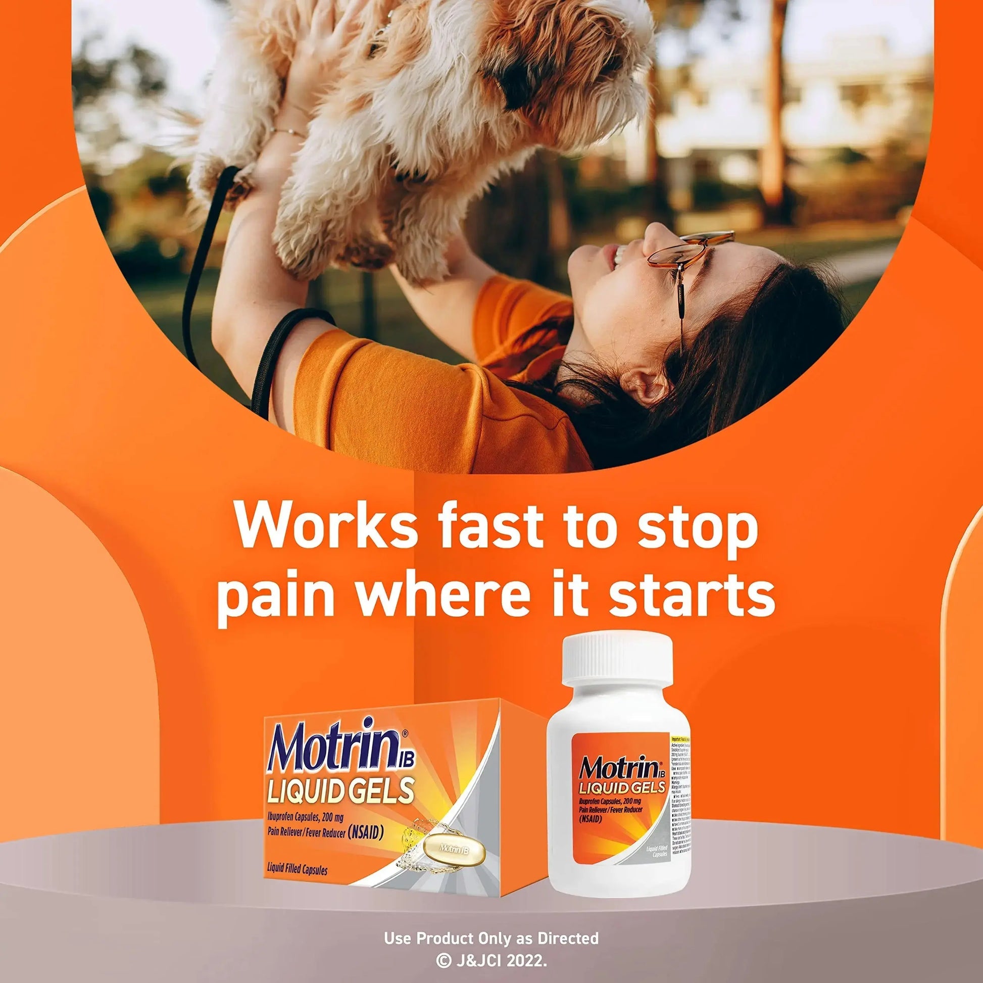 Motrin IB Liquid Gels with 200mg Ibuprofen per Caplet, Pain Reliever & Fever Reducer for Adults, Relief from Minor Arthritis Pain, Muscle Aches, Headache, Menstrual Cramps & Backache, 120 ct MotrinAu supplements