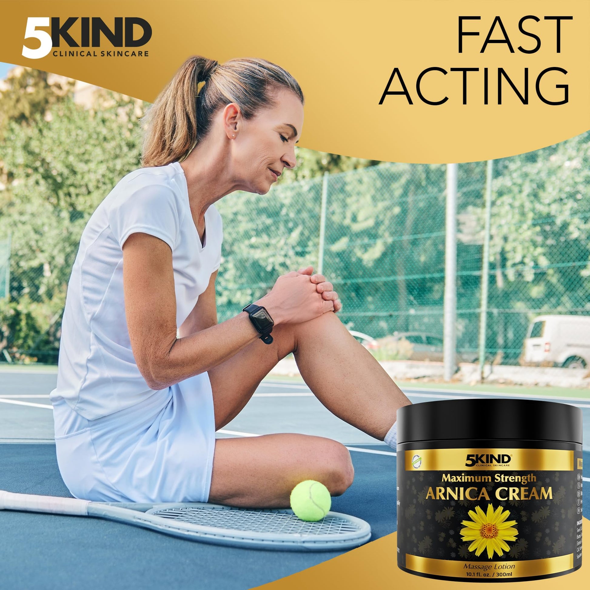 5kind Extra Strong Arnica Cream for Bruising and Swelling 10.1 Fl Oz - Arnica Bruise Cream Extra Strength Fast Healing Thin Skin - High Concentration Arnica Montana Extract for Bruises-Natural Formula 5kind clinical skincareAu supplements