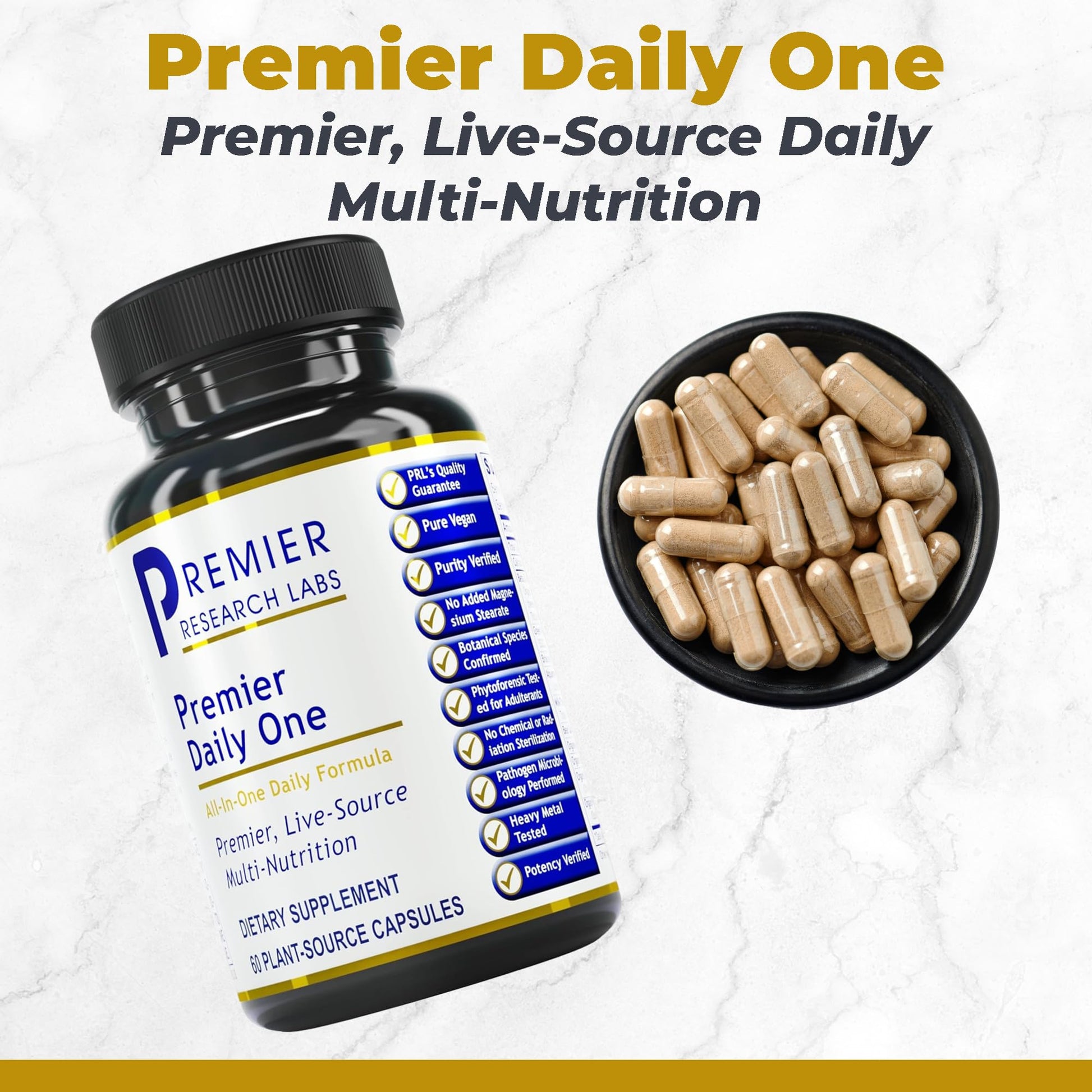 Premier Research Labs Premier Daily One - Super Greens, Vegetable Supplements for Adults with Cruciferous Veggies, Milk Thistle for Liver Support, Phytonutrients, Beta Glucan - 60 Vegetarian Capsules Premier Research LabsAu supplements