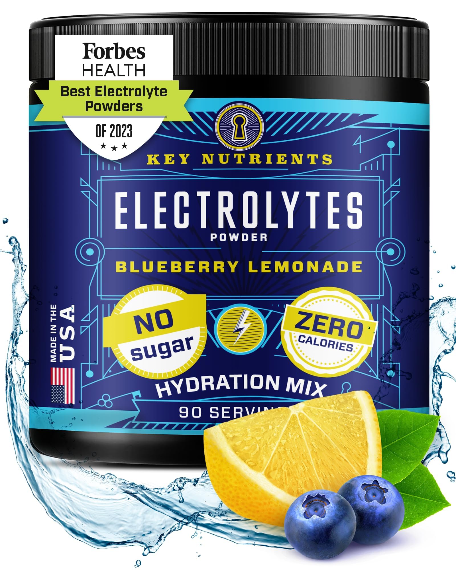 KEY NUTRIENTS Multivitamin Electrolytes Powder No Sugar - Fresh Blueberry Lemonade KEY NUTRIENTSUS supplements