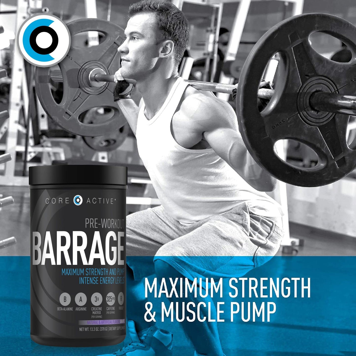 (CORE)ACTIVE Barrage Pre Workout Powder - Preworkout for Women & Men, Creatine (CORE)ACTIVEUS supplements