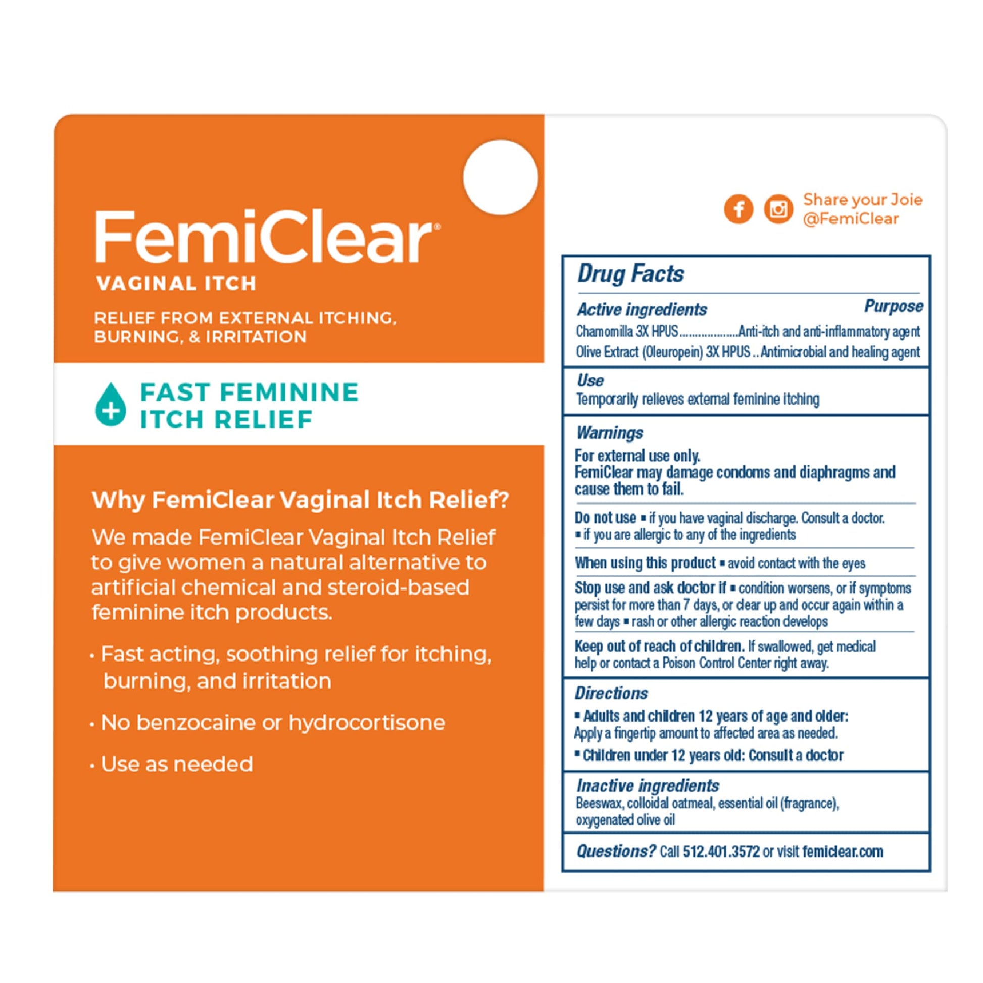 FemiClear Vaginal Itch Relief | Fast Feminine Itch Relief | Made With All-Natural & Organic Ingredients FemiClearAu supplements