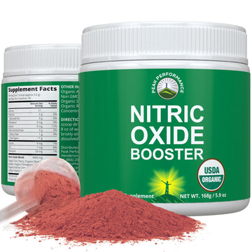 USDA Organic Plant Based Nitric Oxide Booster Powder Supplement for Men & Women. Caffeine Free Supplements 5 Top Organic Ingredients. Beet Root, Tart Cherry, Acerola Cherry, Pomegranate, Red Ginseng Peak PerformanceAu supplements