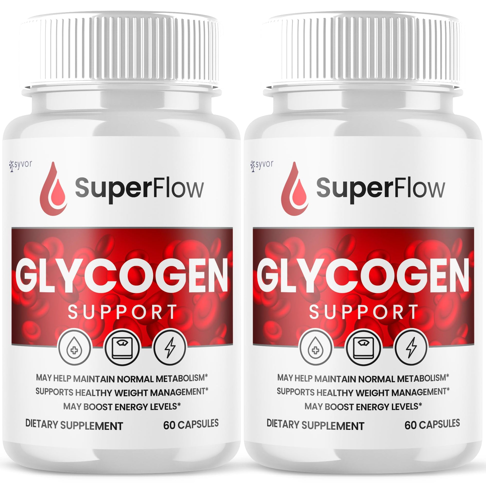 (2 Pack) Super Flow Glycogen Support, Official SuperFlow Advanced Formula Glyco Optimizer Capsules, All Natural Super Flow Pills, Daily Wellness Supplement to Support Healthy Balance (120 Capsules) SyvorAu supplements