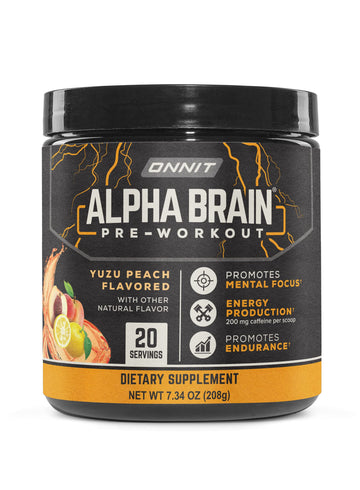 ONNIT Alpha Brain Pre-Workout - Yuzu Peach (20 Serving Tub) ONNITUS supplements