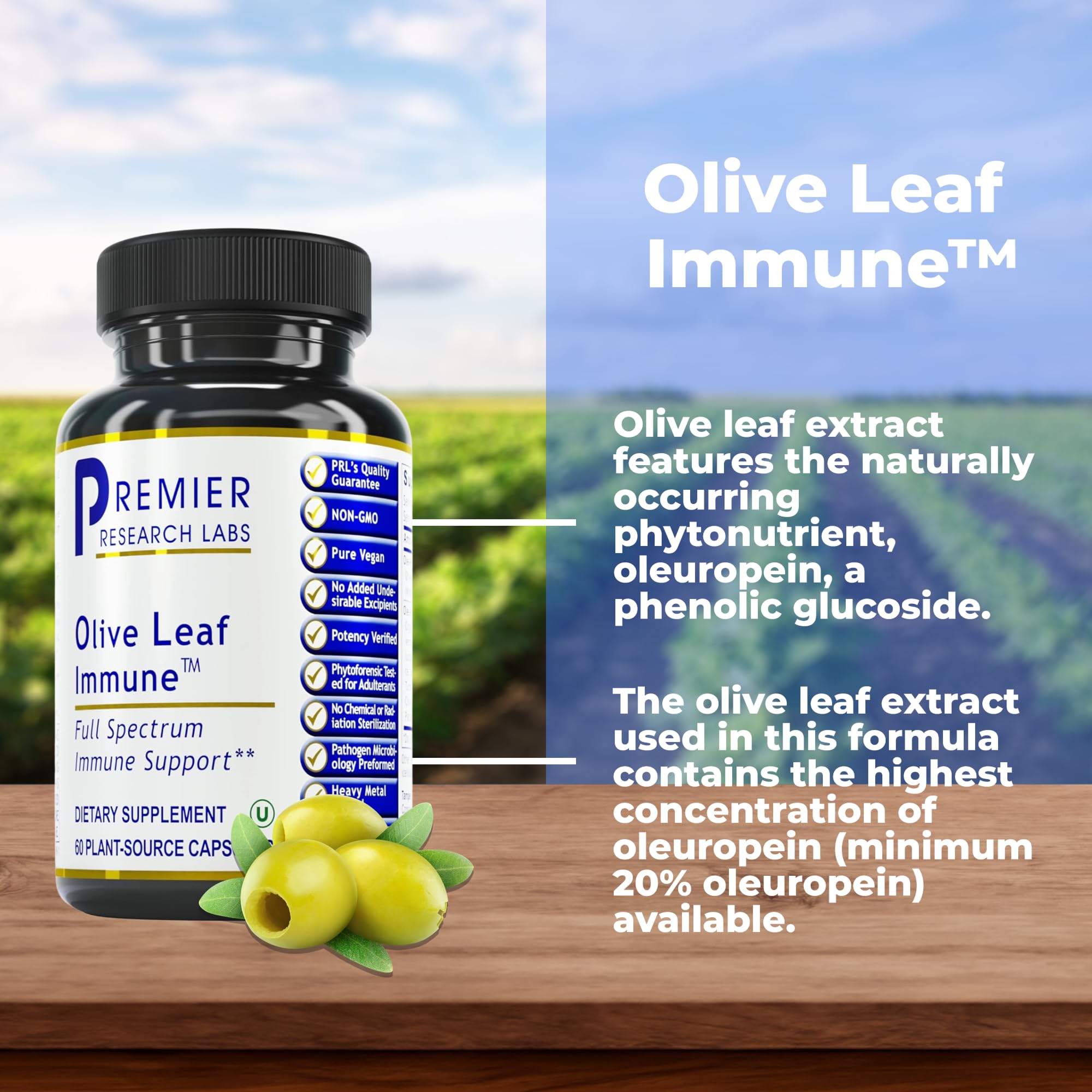 Premier Research Labs Olive Leaf Immune - Olive Leaf Extract Capsules, The Olive Leaf Pills with Phytonutrient Oleuropeinm, Herbal Supplement for Immune & Heart Health Support - 60 Vegetarian Capsules Premier Research LabsAu supplements