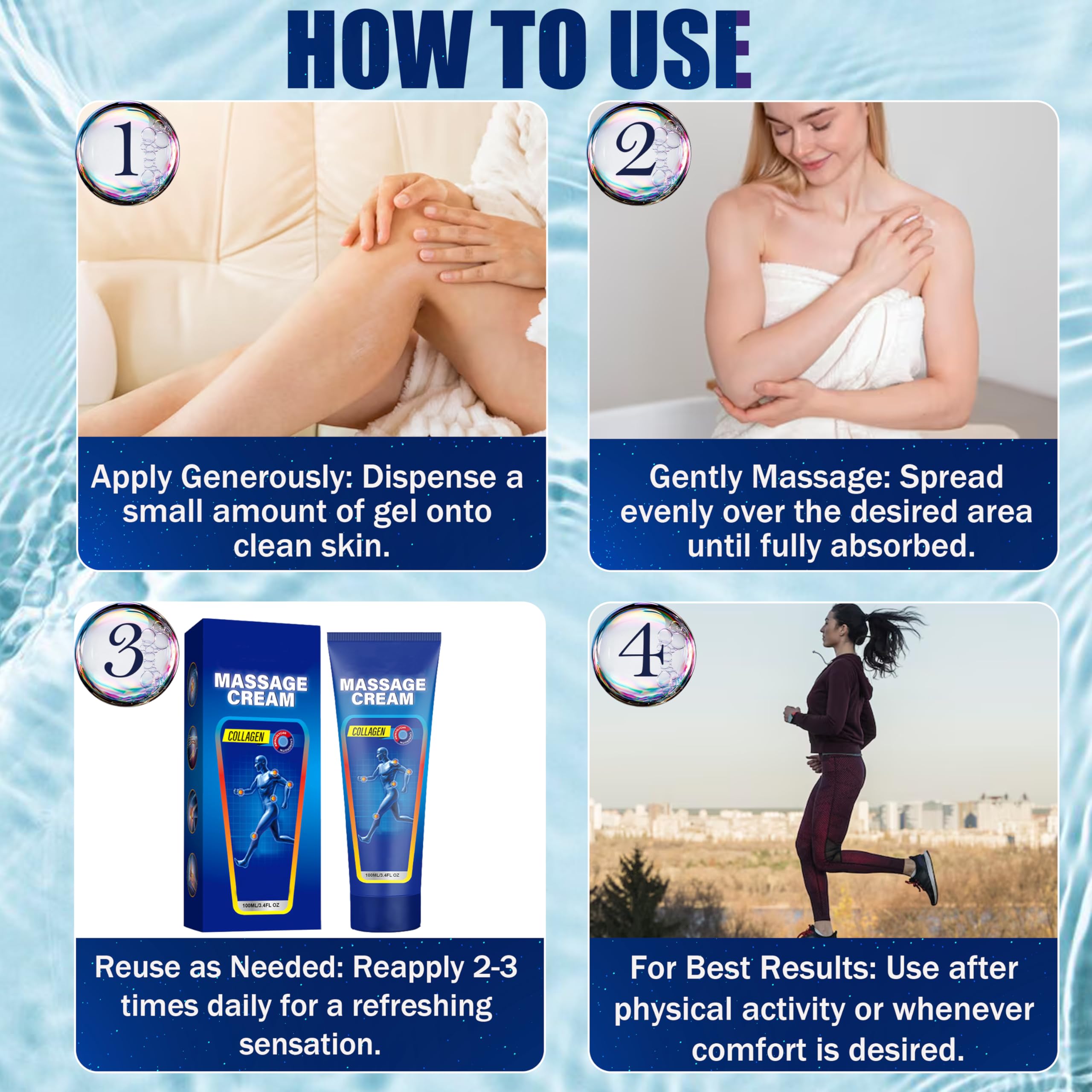 Soothing Cooling Gel for Muscle Tightness – Fast Absorbing Formula with Aloe Vera, Menthol & Tea Tree Oil | Sports & Daily Body Care Gel for Women & Men | Non-Greasy, Refreshing Feel (100ML/3.4oz) MIsiyuoAu supplements