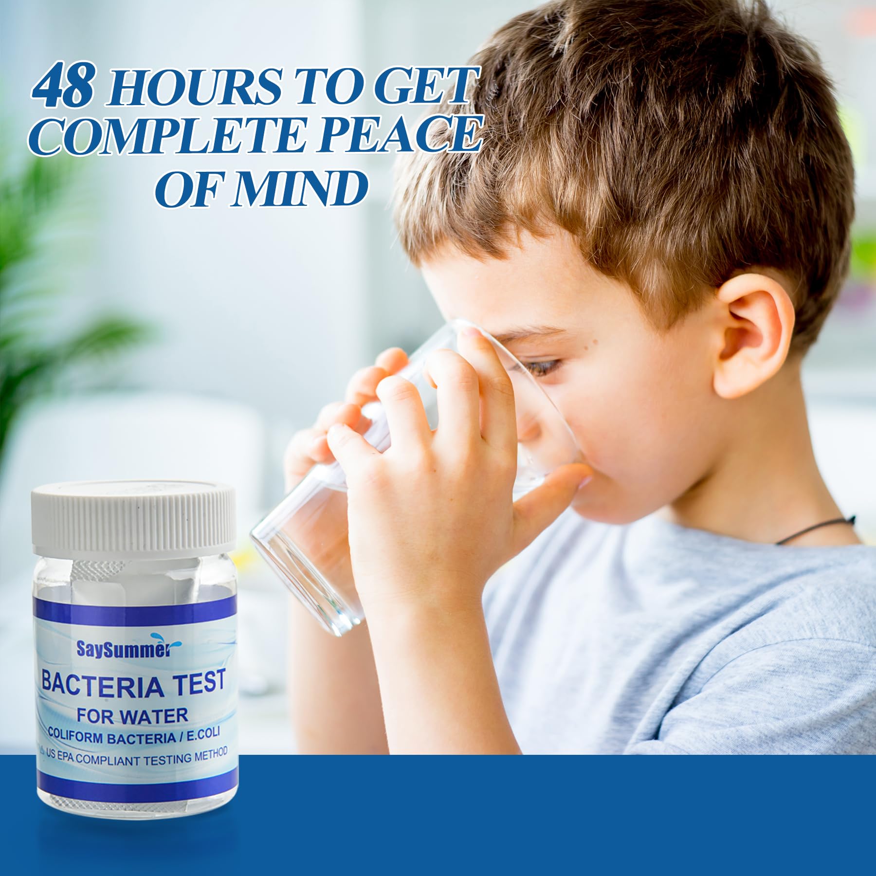 Drinking Water Bacteria Test Kit: 4 Tests Detecting Coliform E coli Bacteria - at Home Well Water Testing Kits for Drinking Water Pool Hot Tub Aquarium and More SaySummerAu supplements