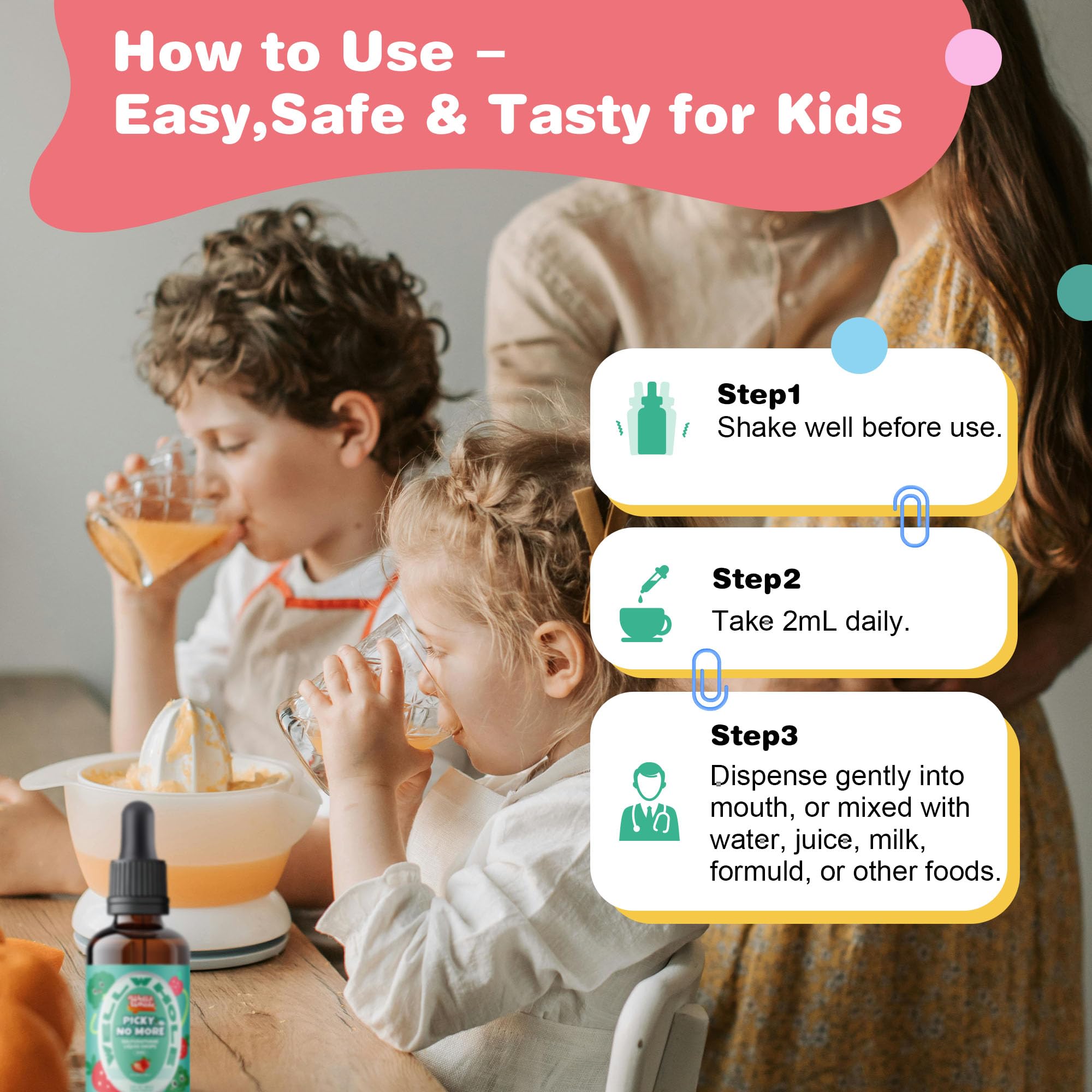 Well&Whole Sulforaphane Kids Liquid Supplement – Pick No More Broccoli Sprout Extract Drops, Hidden Greens for Picky Eaters, Daily Nutrition Support, Sugar-Free, Vegan, 60mL Well&WholeAu supplements