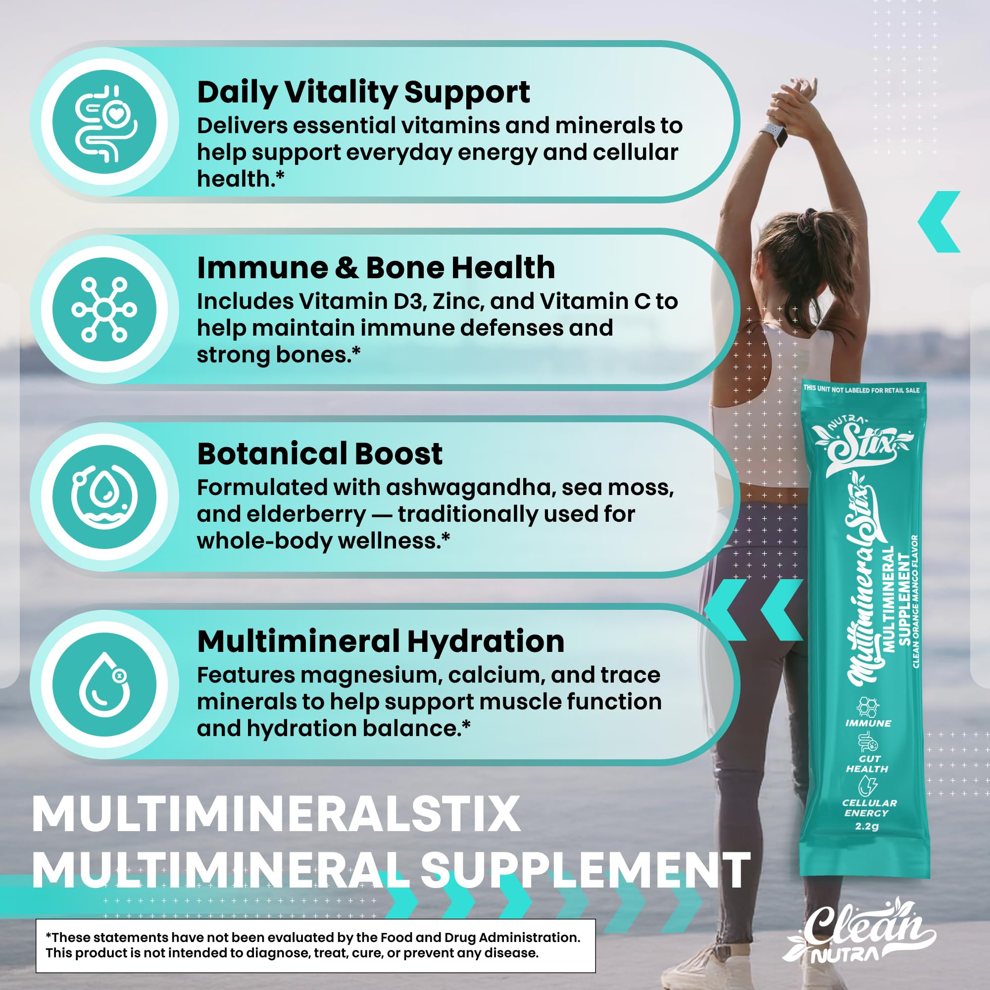 Sea Moss Powder Elderberry Ashwagandha Chlorella Manuka Honey VitaminD3 Vitamin C Zinc Spirulina Iodine Greens Detox Immune Support Sugar Free Hydration Powder Drink Mix – 20 Sticks Clean NutraceuticalsAu supplements