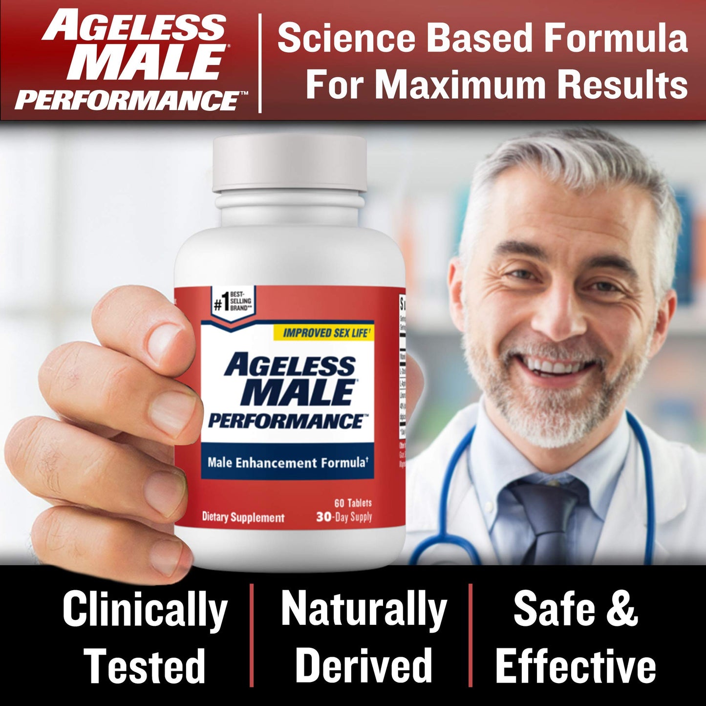 Ageless Male Performance Nitric Oxide Booster for Men - Promote Blood Circulation New VitalityUS supplements