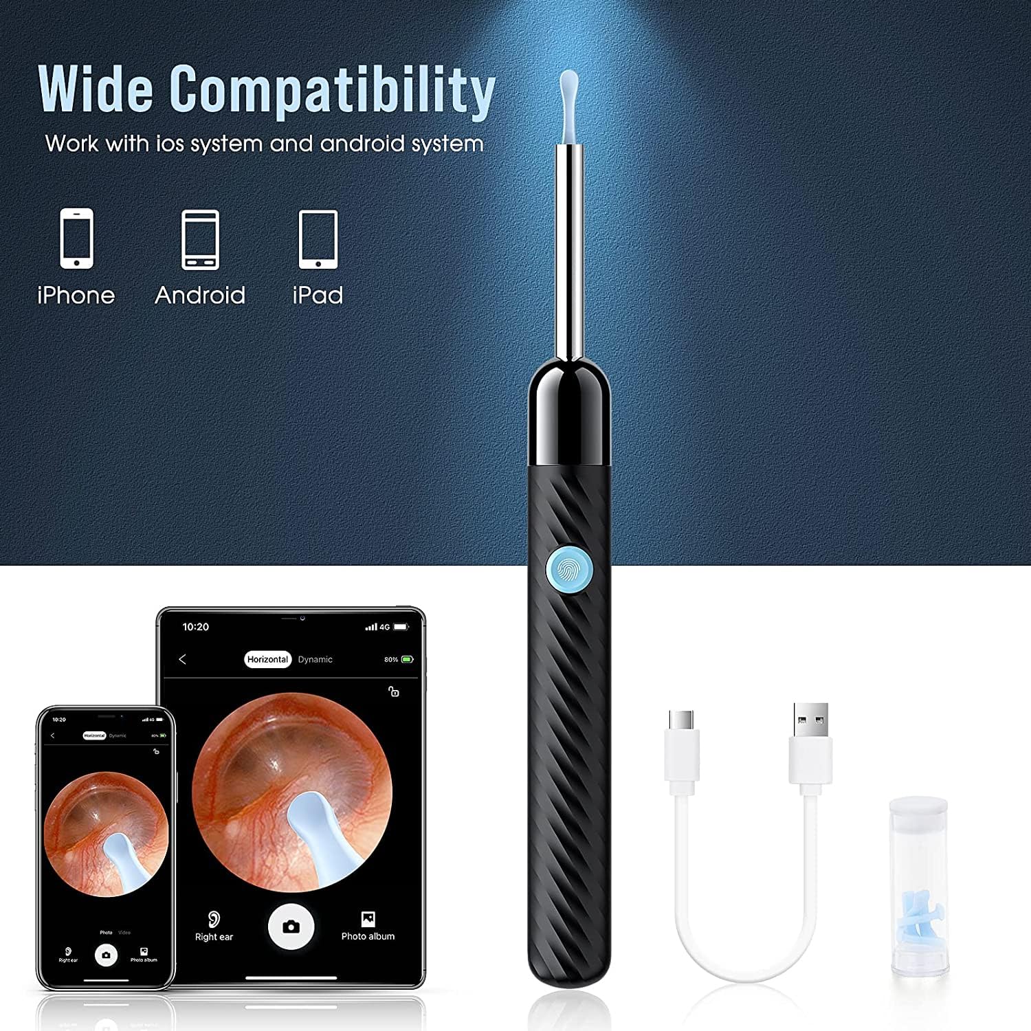 Ear Wax Removal - Earwax Remover Tool with 8 Pcs Ear Set - (Grey) LEIPUTUS supplements