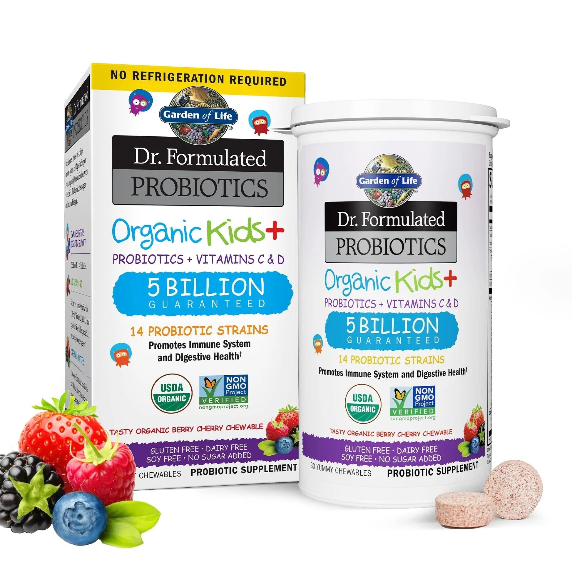 SmartyPants Organic Kids Multivitamin Gummies: Probiotics & Garden of Life Dr. Formulated Probiotics Organic Kids+ Plus Vitamin C & D - Berry Cherry - Gluten SmartyPantsAu supplements