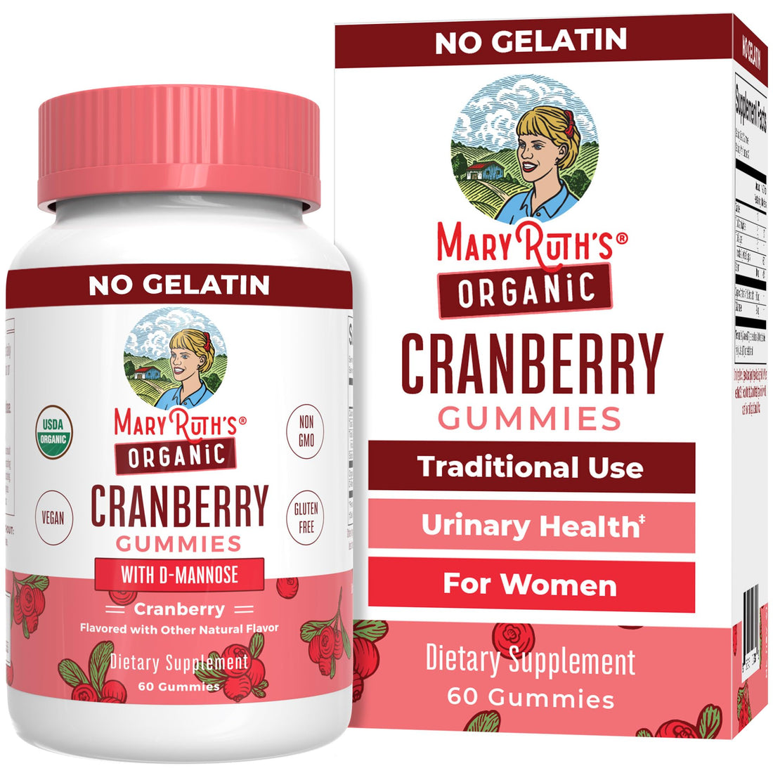 MaryRuth Organics Organic Cranberry Gummies - 500mg Supplement | Urinary Tract Health for Women | with D Mannose | Traditional Use MARYRUTH'SUS supplements