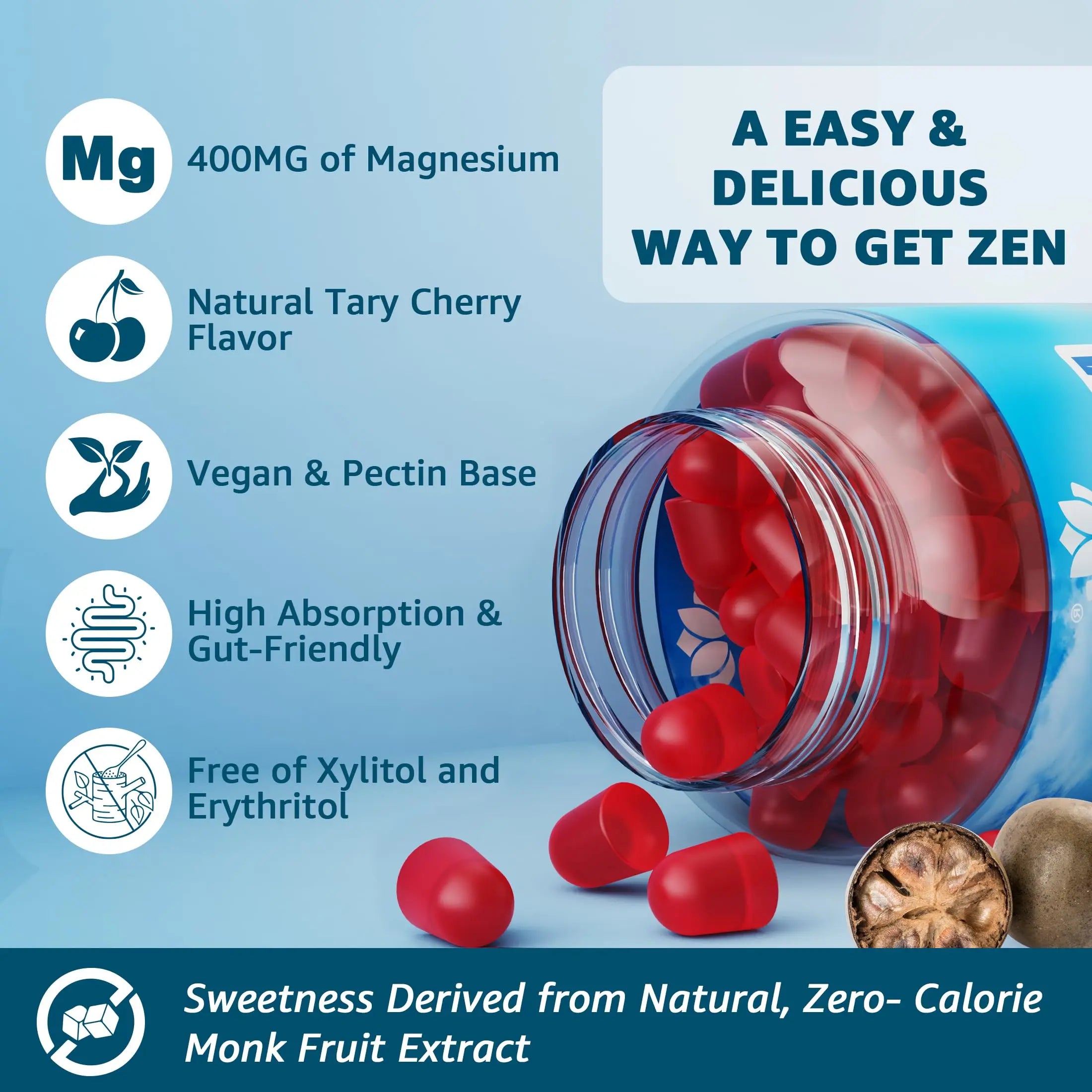 Sugar Free Magnesium Complex for Women, Calm Magnesium Gummies for Adults 400mg, Magnesium Glycinate, Citrate, Malate & More- Magnesium Gummy with Magnesium Ashwagandha, D3, B12 for Relax, Calm, Vegan LILICAREnz supplements