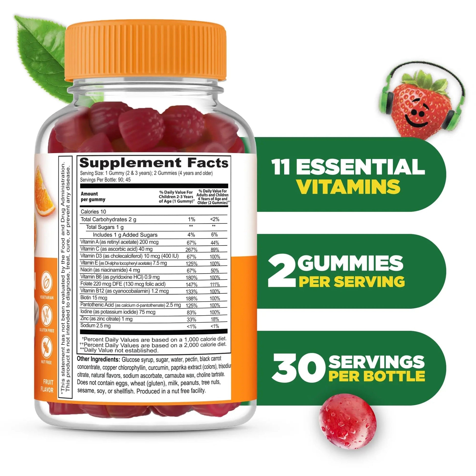 Lifeable Kids Multivitamin Gummies | Great Tasting Multivitamin for Kids | with Vitamins A, C, D, E, B6, B12, Zinc, Biotin LifeableAu supplements