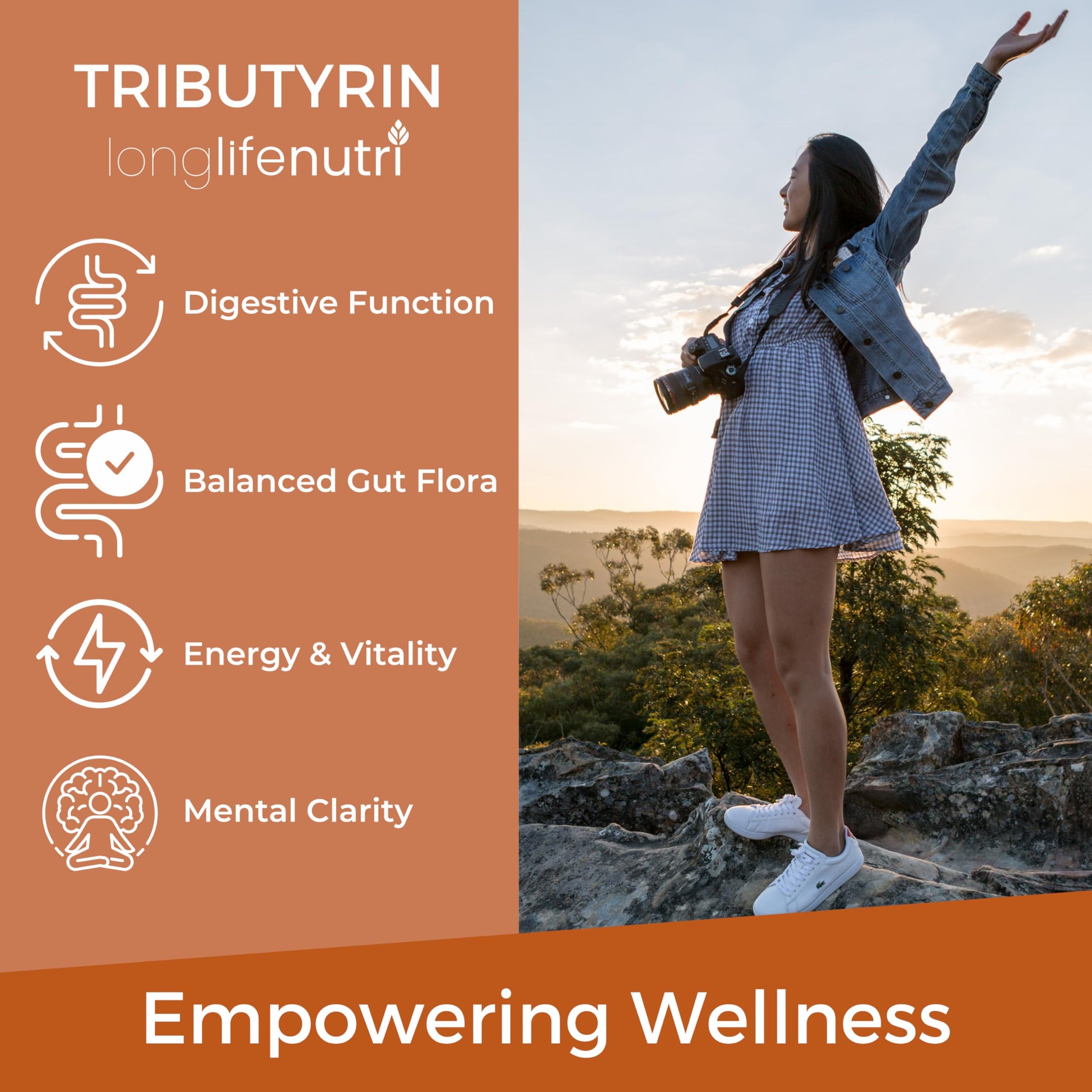 BioGutyrin – Tributyrin 500mg, Postbiotic Supplement for Gut Function & Nutrient Absorption, 120 Vegetarian Capsules, Butyric Acid for Butyrate Production, 4-Month Supply, GMP Certified, Made in USA LongLifeNutriAu supplements