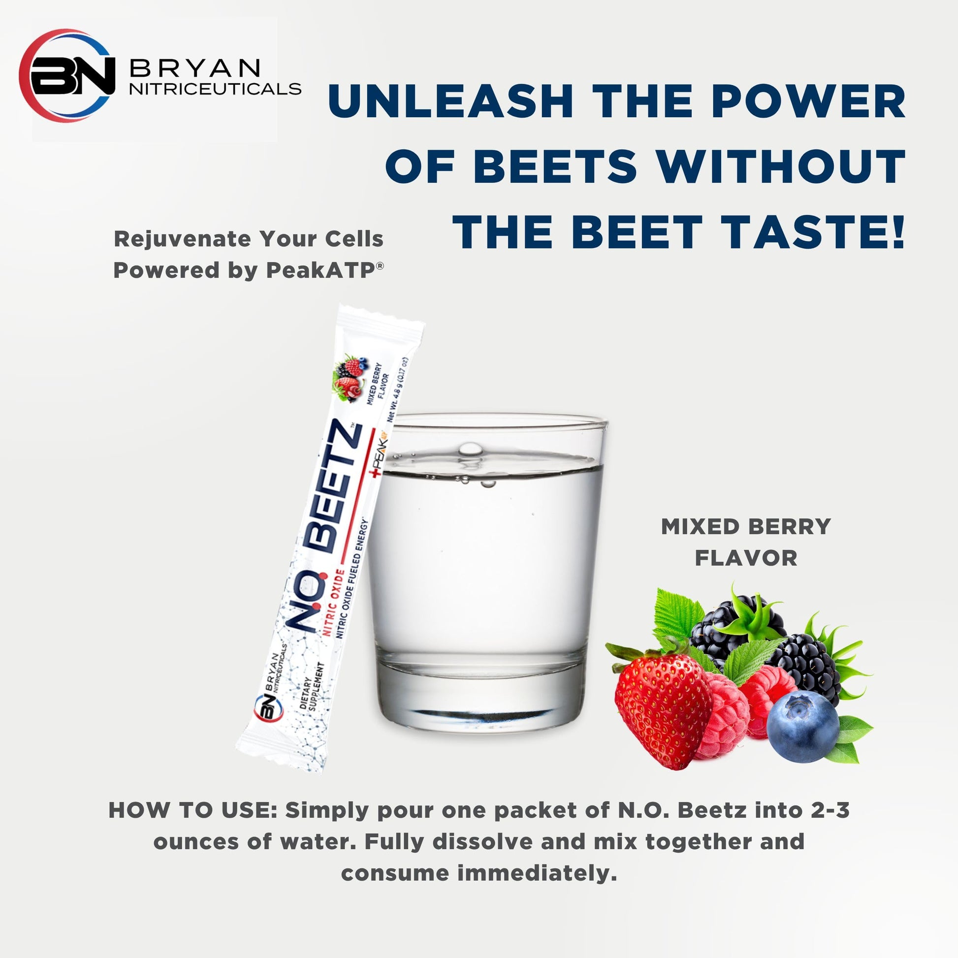 Bryan Nitriceuticals N.O. Beetz Nitric Oxide Fueled Energy Boost Supplement, Hydration & Cellular Energy Production Enhancer, Blend of Vitamins and Minerals (30 Servings) Bryan NitriceuticalsAu supplements