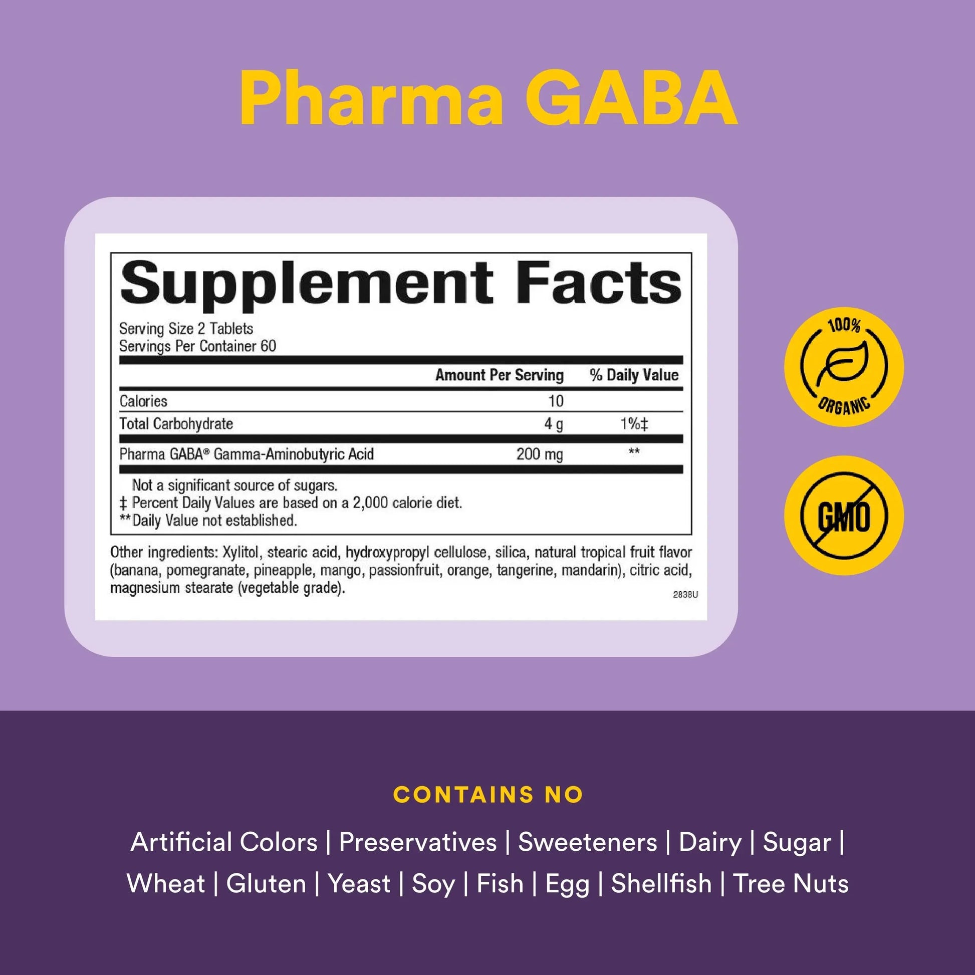 Natural Factors Pharma GABA - Dietary Supplement Supports Calm Sleep & Sleep Quality - Natural, Fast-Working Supplement Aids Focus & Brain Health - 120 Chewable Tablets (60 Servings) Natural Factorsnz supplements