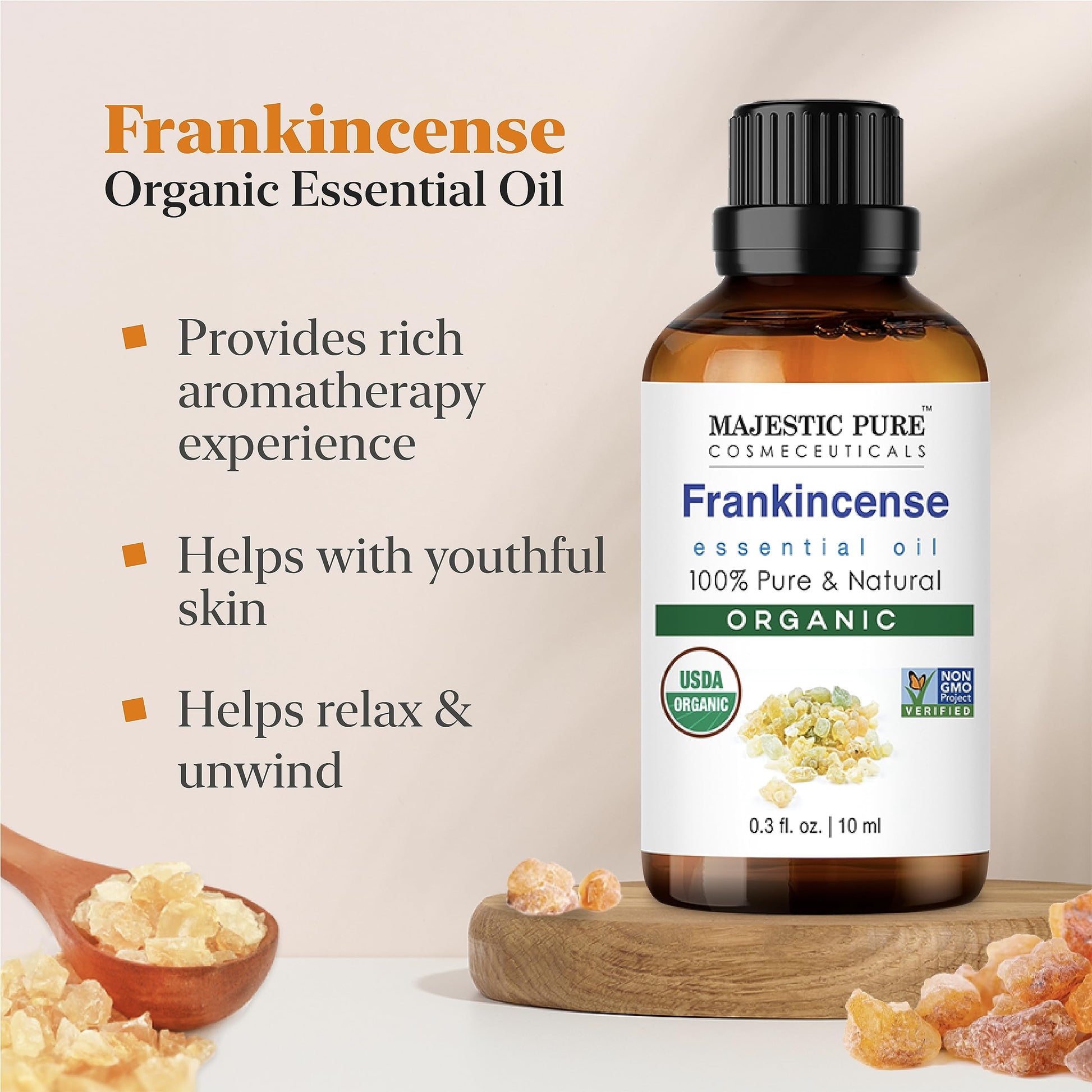 Majestic Pure USDA Organic Frankincense 0.33 fl oz MAJESTIC PUREAu supplements