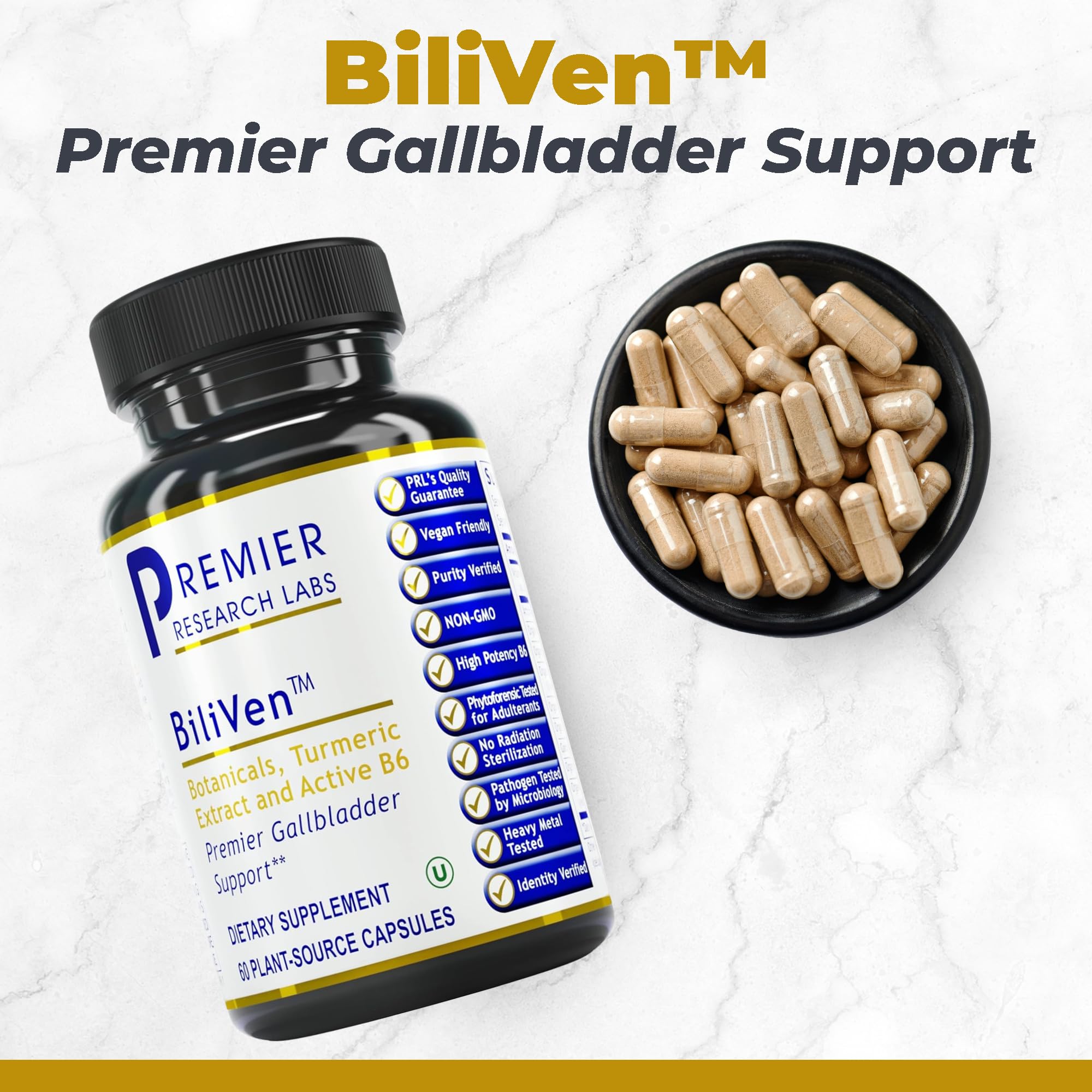 Premier Research Labs BiliVen -Gallbladder & Liver Cleanse Supplement, Gallbladder Support Pills with Artichoke Extract, Milk Thistle, Vitamin B6, Beet Root, Turmeric, Curcumin- 60 Vegetarian Capsules Premier Research LabsAu supplements