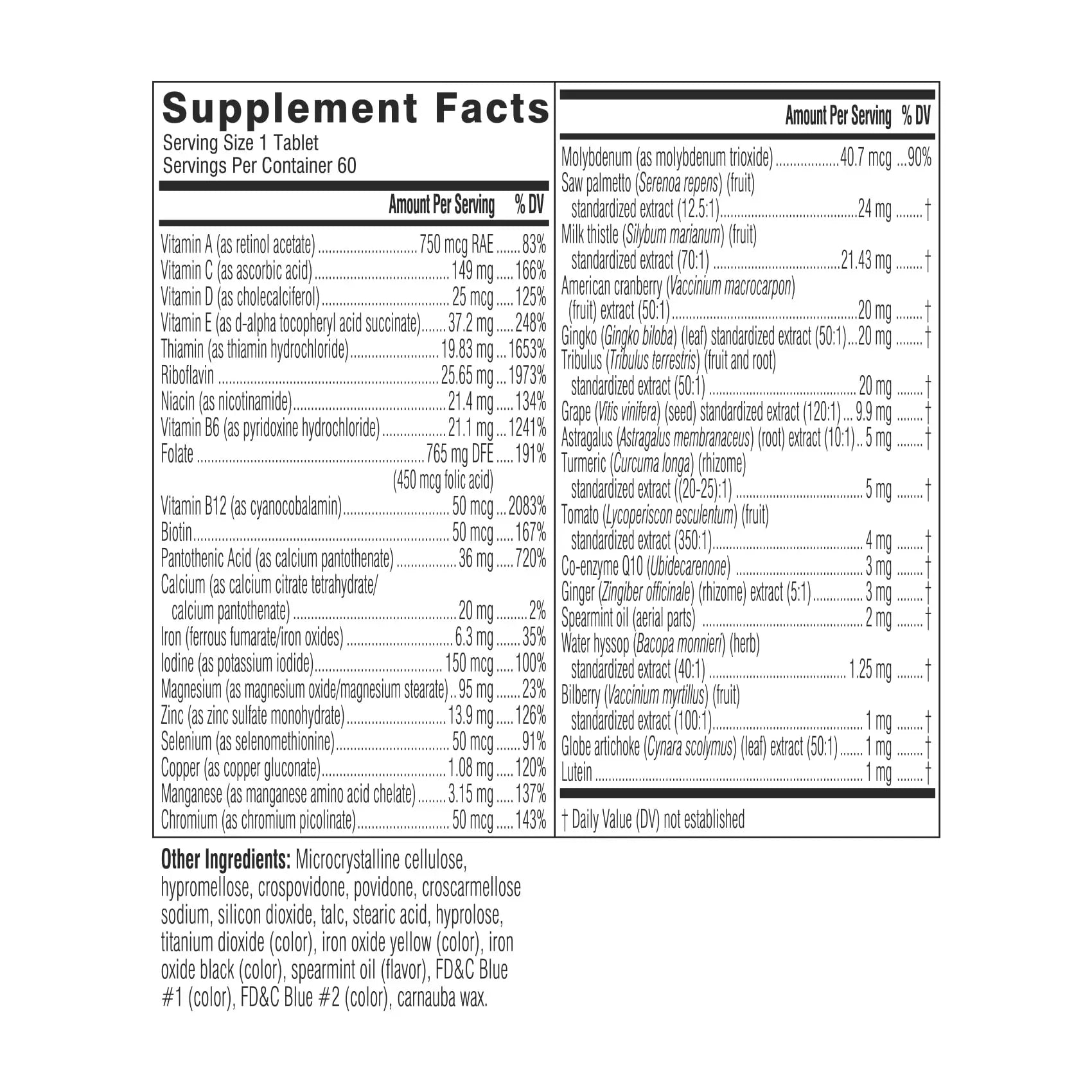 Swisse Daily Multivitamin for Men 50 and Over | 39 Vitamins, Antioxidants and Minerals + Adaptogens | Energy & Immune Support | SwisseAu supplements