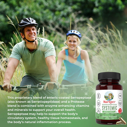 MaryRuth Organics Serrapeptase Enzymes Capsules | Up to 2 Month Supply | Enzyme Supplement for High Potency Sinus Relief Pills| Tissue Health and Cellular Health | Vegan | Gluten Free | 60 Count MARYRUTH'SUS supplements