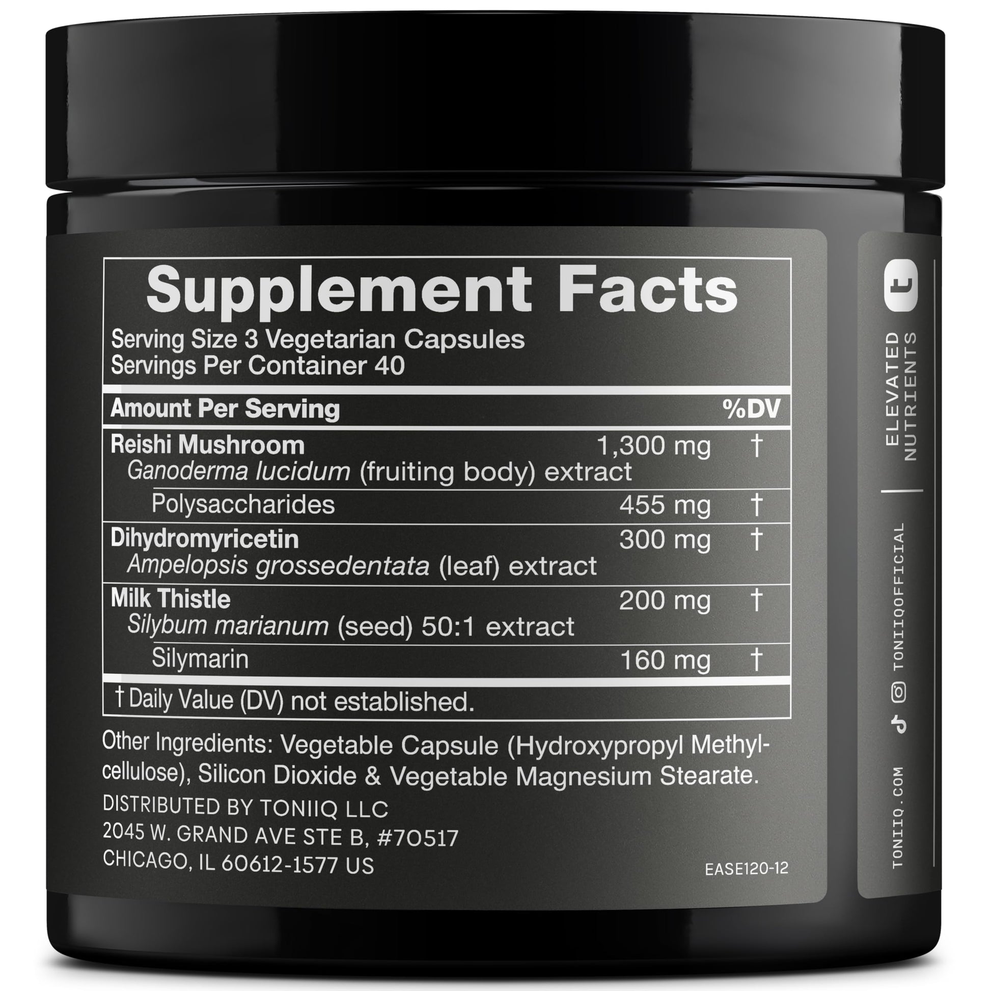 Toniiq Ease with DHM - Full Liver Support for a Night Out - 120 Capsules - 50x Super Concentrated Extract ToniiqAu supplements