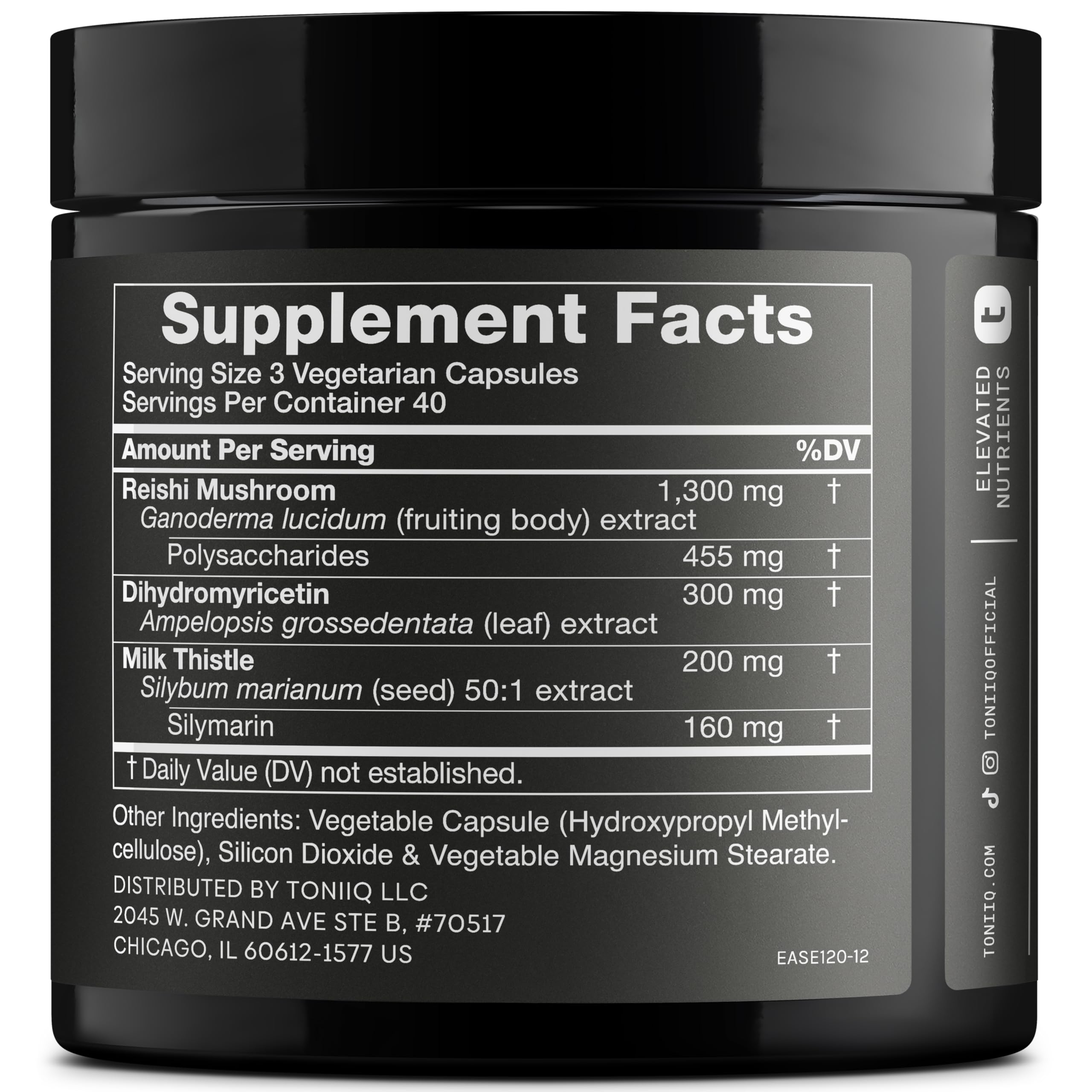 Toniiq Ease with DHM - Full Liver Support for a Night Out - 120 Capsules - 50x Super Concentrated Extract ToniiqAu supplements