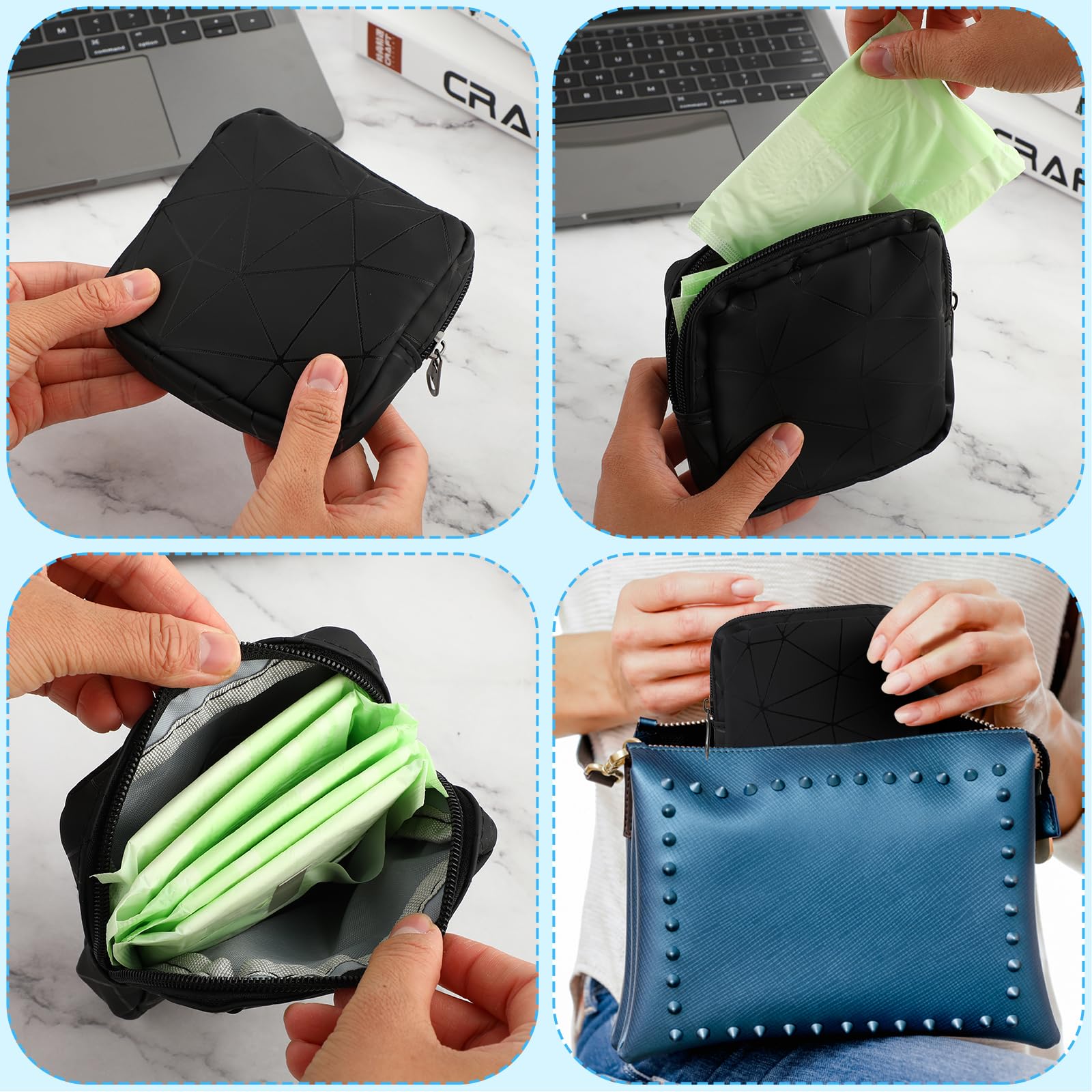 Ouligay Period Bag Sanitary Napkin Storage Bag Tampon Bag Tampon Pad Holder for Purse Menstrual Pad OuligayAu supplements